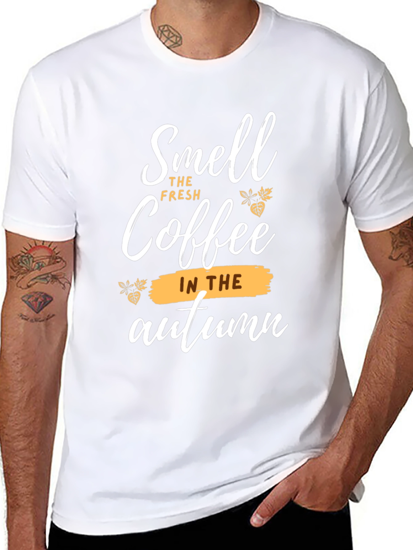 Camiseta Negra - Aroma a Café en Otoño