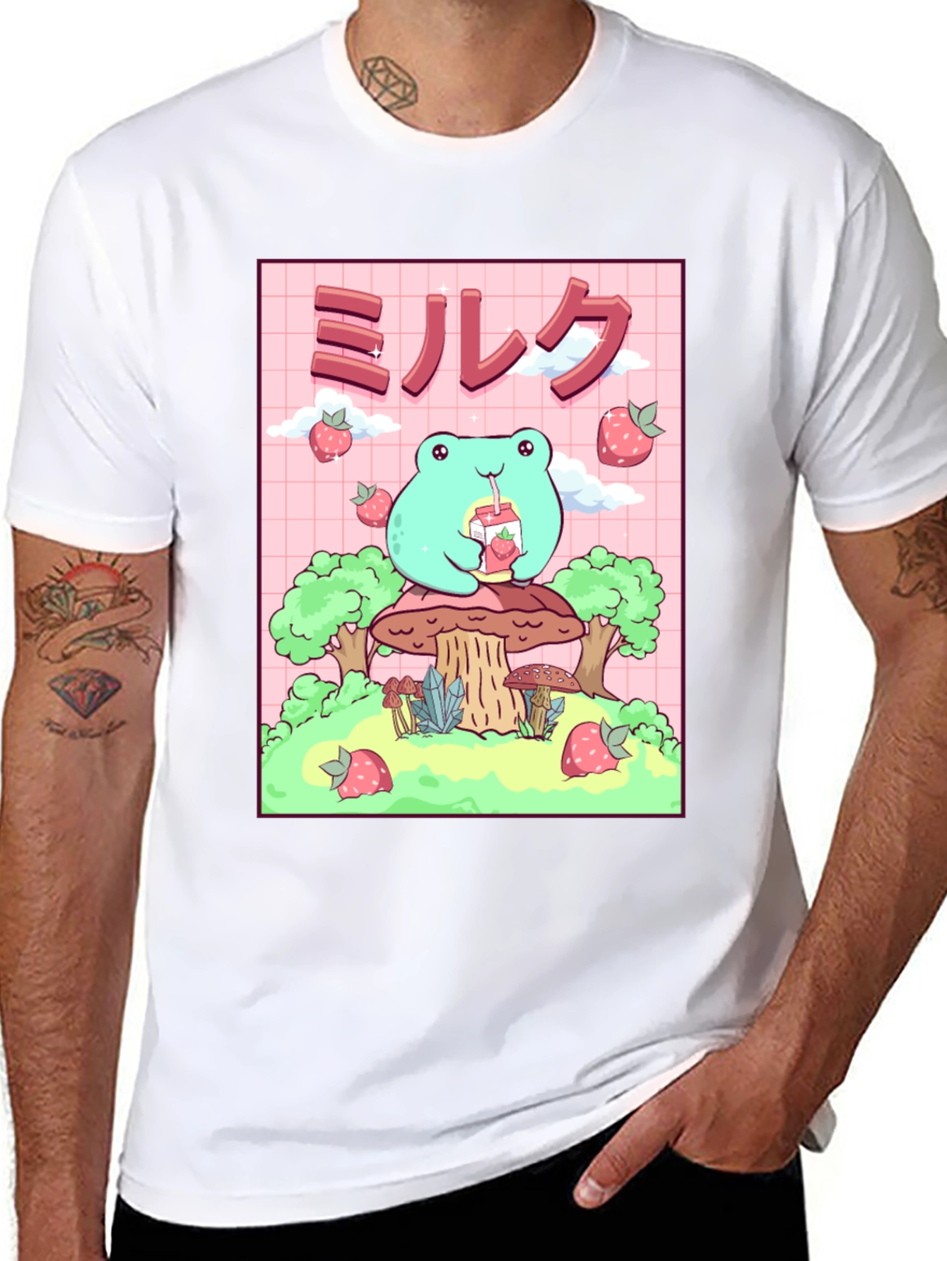 Camiseta Negra con Diseño de Rana Kawaii
