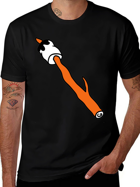 Camiseta Negra con Diseño de Malvavisco Asado Divertido