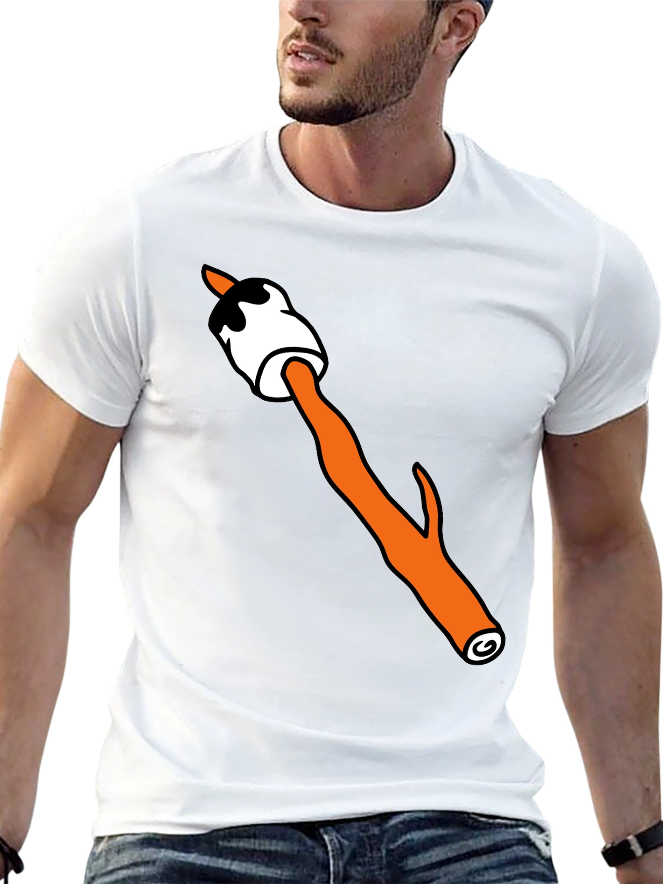 Camiseta Negra con Diseño de Malvavisco Asado Divertido