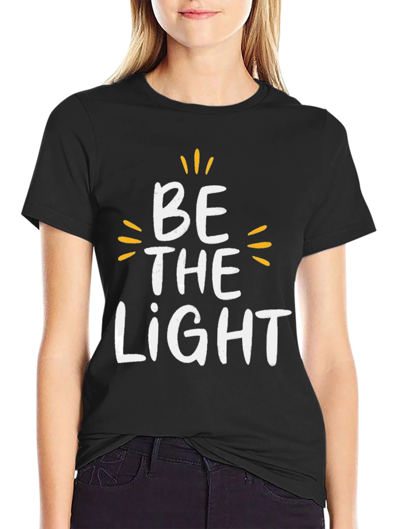 Camiseta Negra Be The Light para Hombre