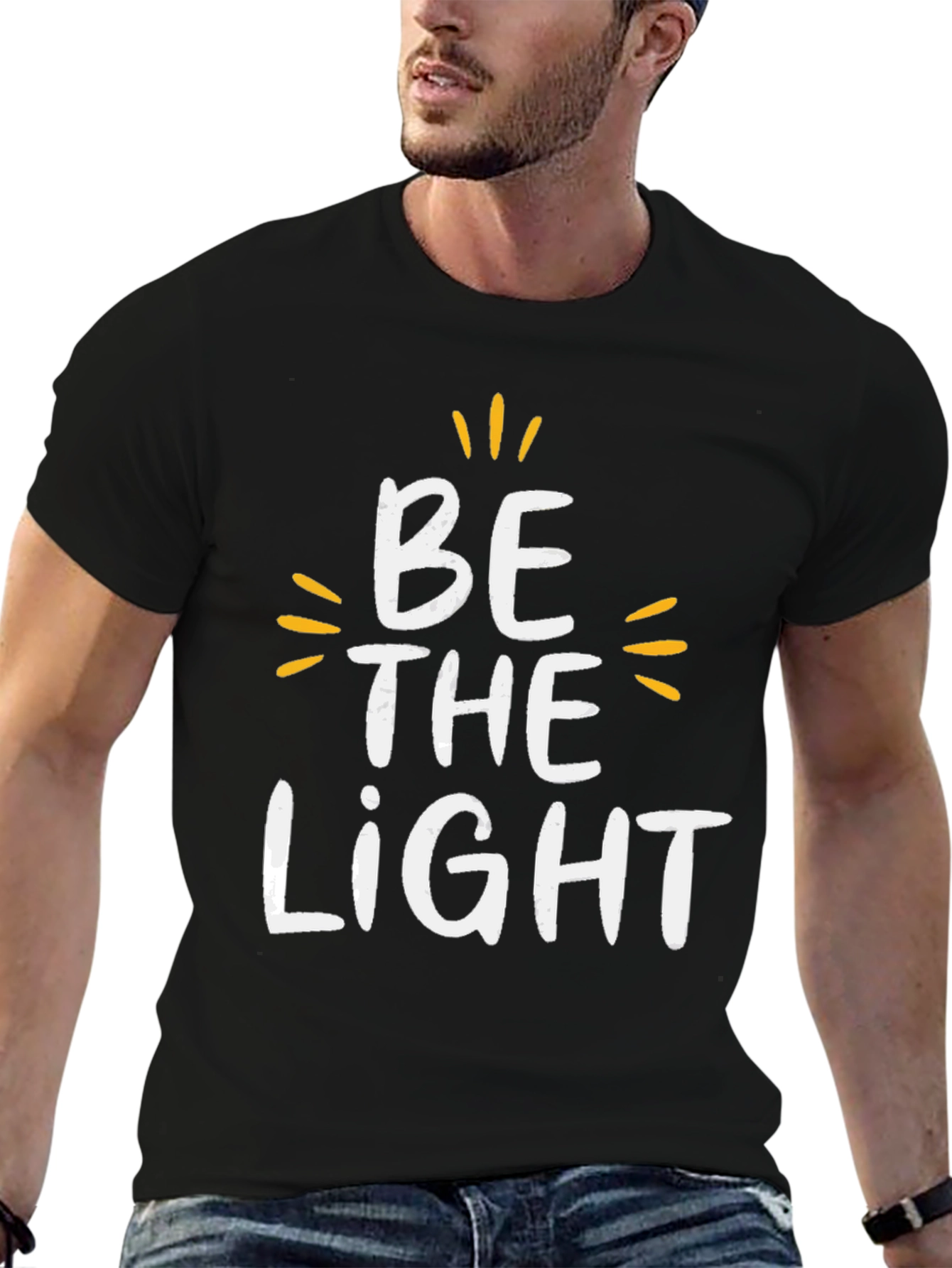 Camiseta Negra Be The Light para Hombre