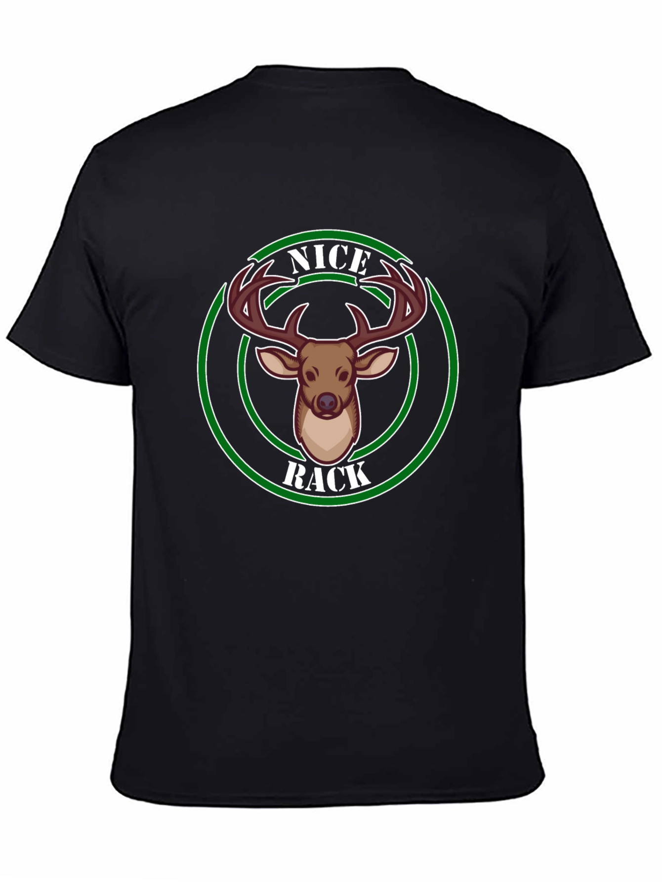 Camiseta Negra Nice Rack Ciervo Divertida Hombre
