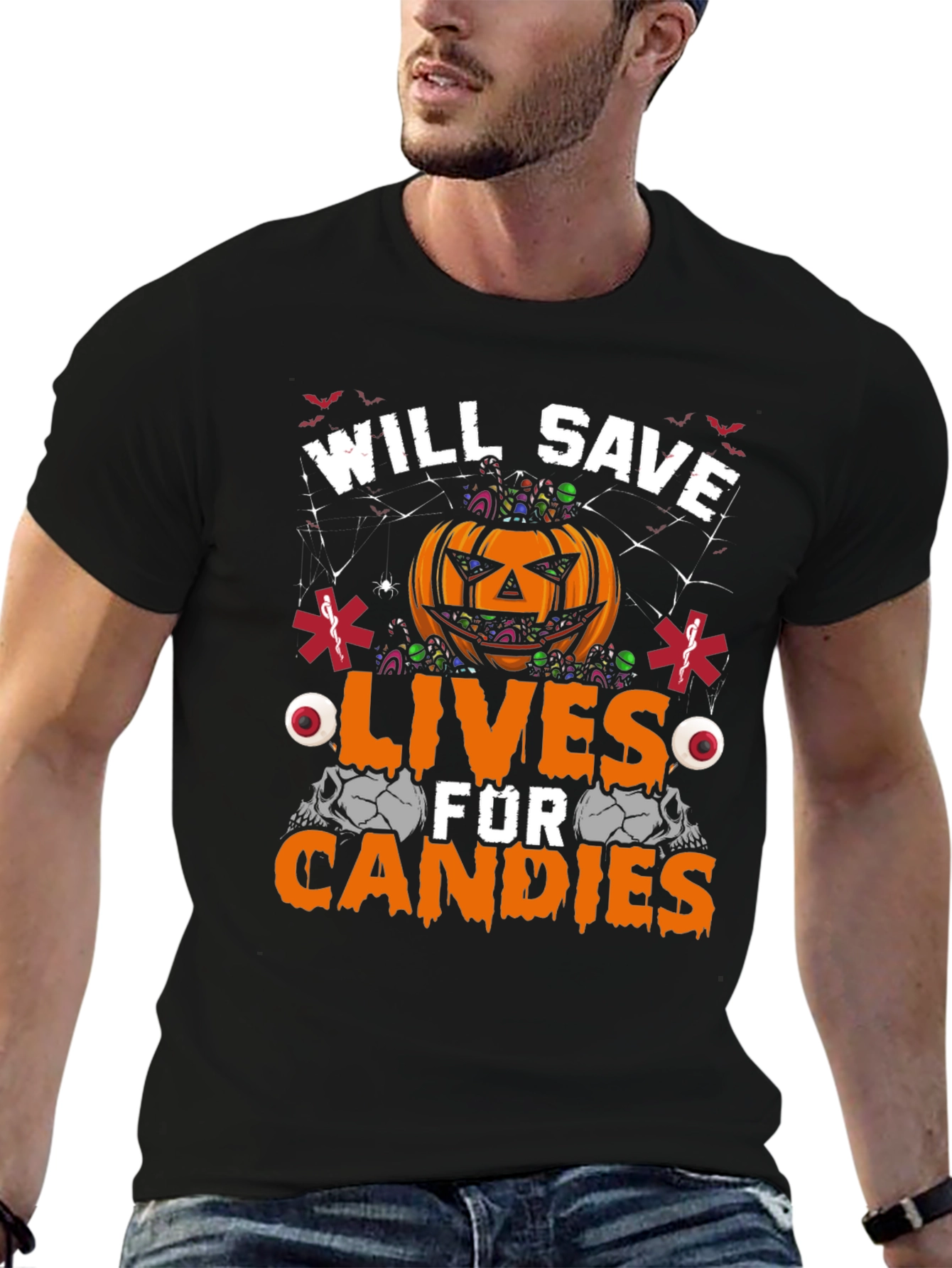 Camiseta Halloween Paramédico: ¡Salvaré Vidas Por Dulces!