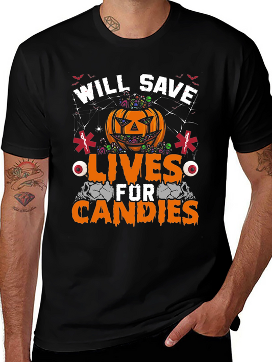 Camiseta Halloween Paramédico: ¡Salvaré Vidas Por Dulces!