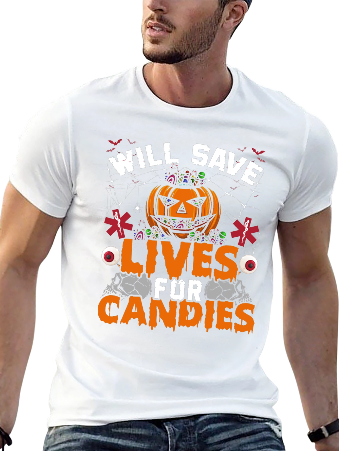 Camiseta Halloween Paramédico: ¡Salvaré Vidas Por Dulces!