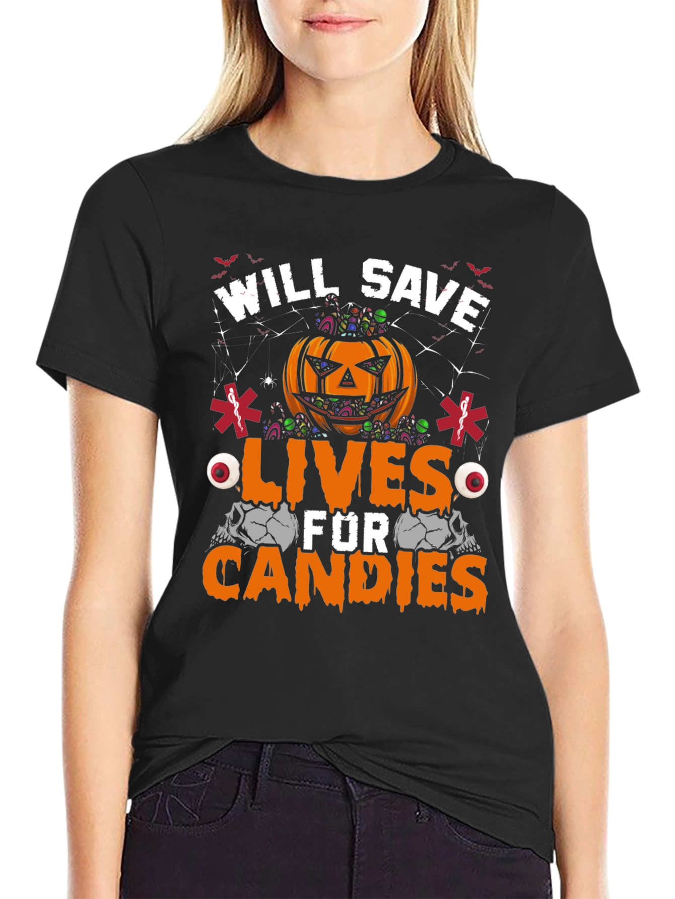 Camiseta Halloween Paramédico: ¡Salvaré Vidas Por Dulces!