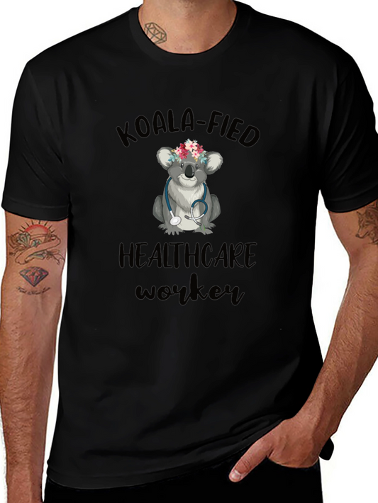 Camiseta Negra Koala Healthcare Worker