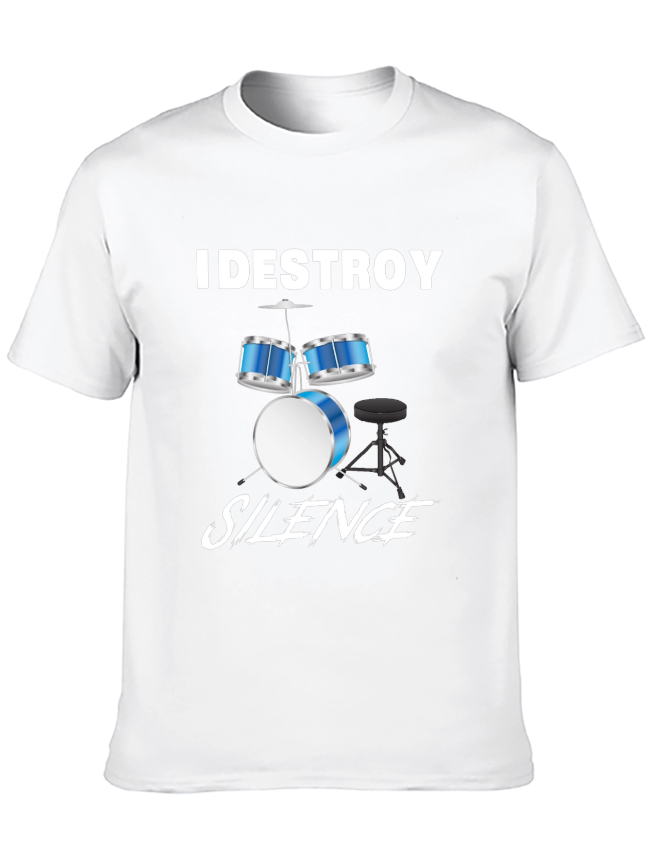 Camiseta Negra con Diseño de Batería Musical