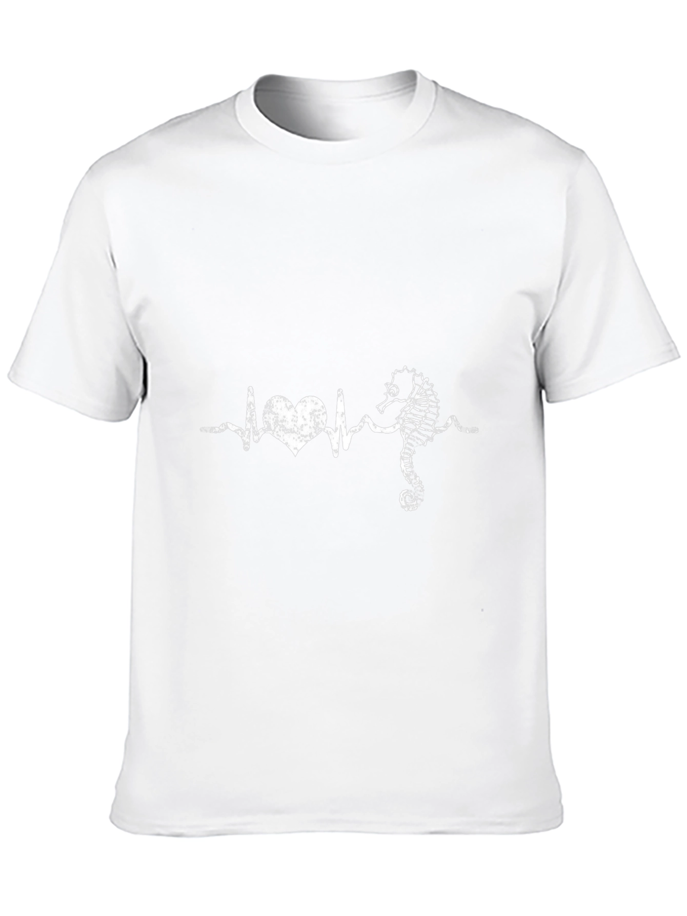 Camiseta Negra con Diseño de Latido Marino