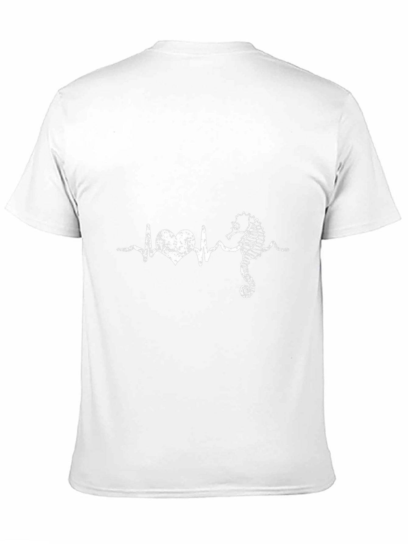 Camiseta Negra con Diseño de Latido Marino
