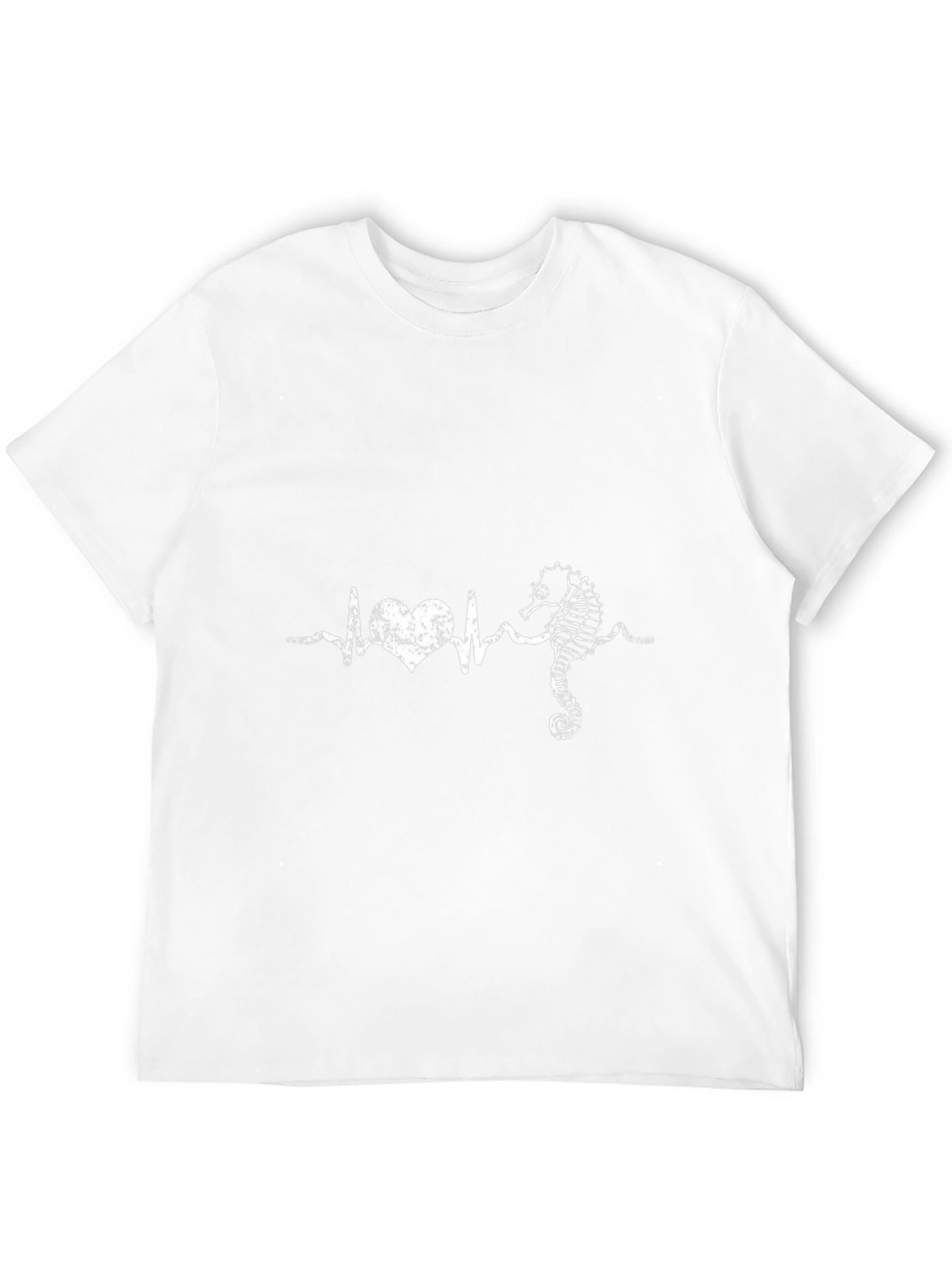 Camiseta Negra con Diseño de Latido Marino