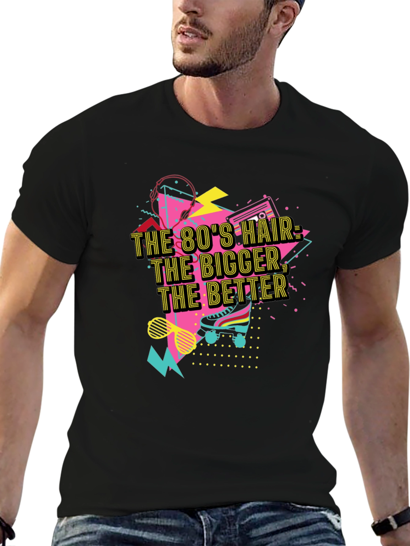 Camiseta Negra Retro Años 80