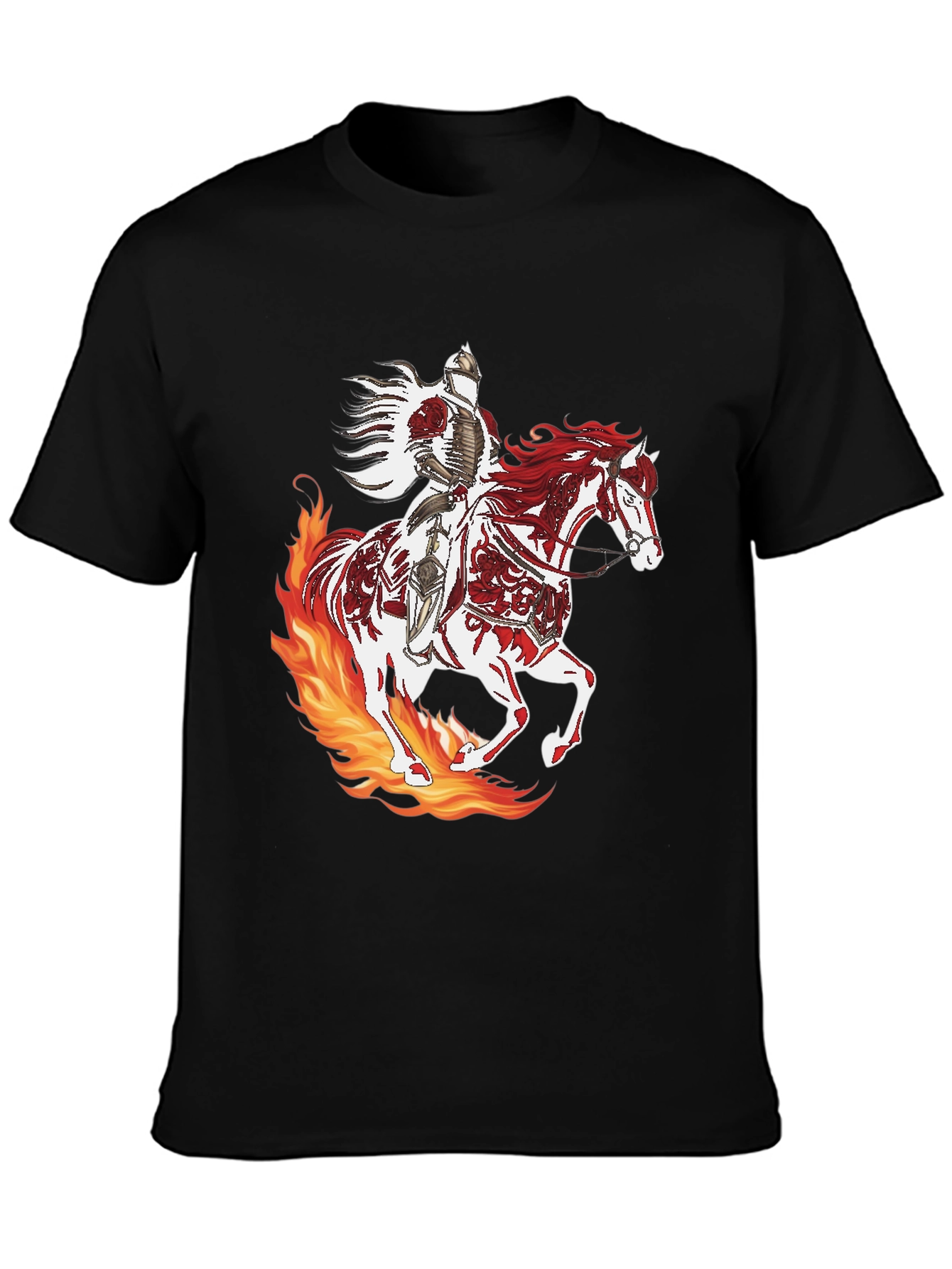 Camiseta Negra Caballero Fuego
