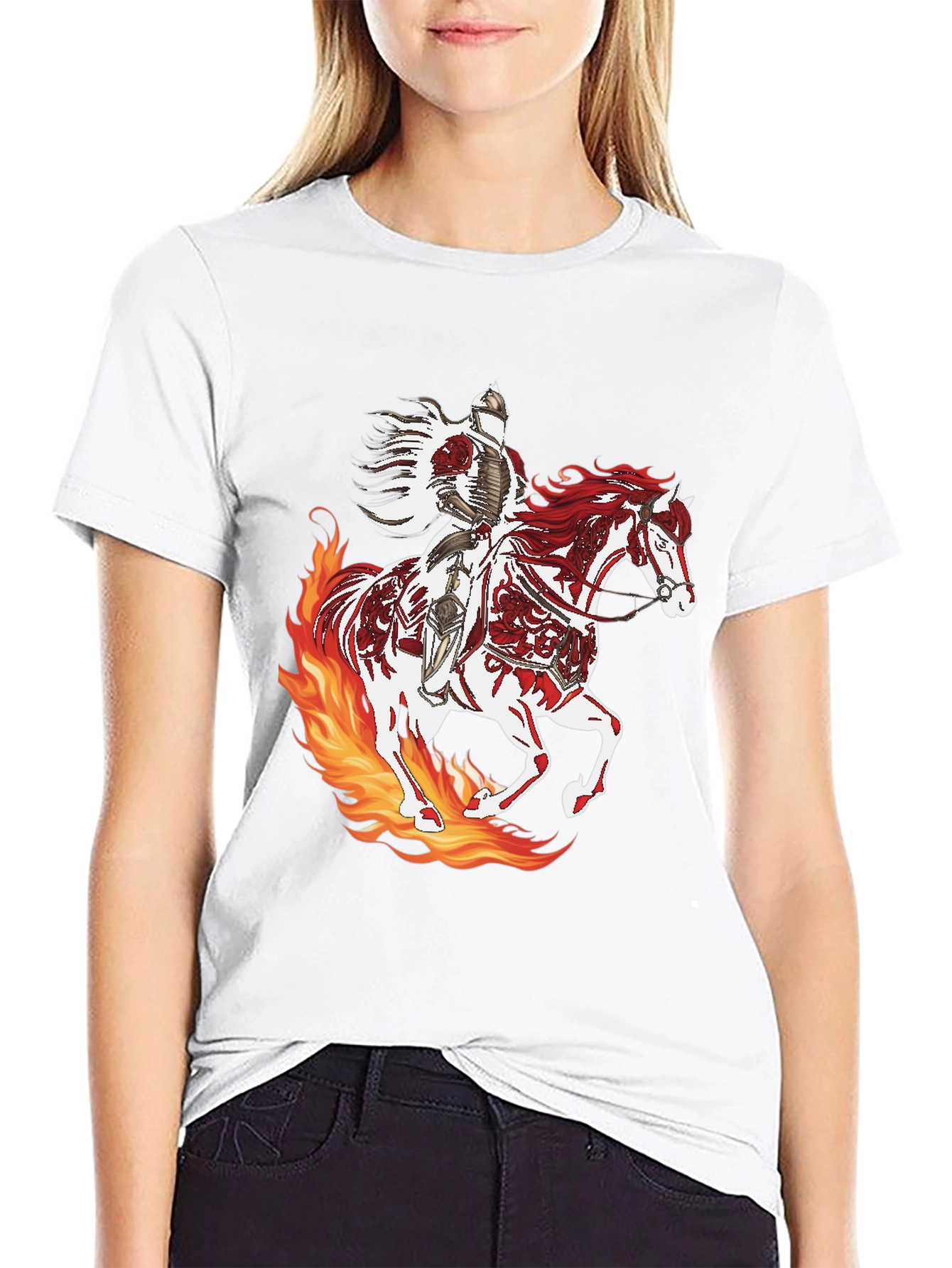 Camiseta Negra Caballero Fuego