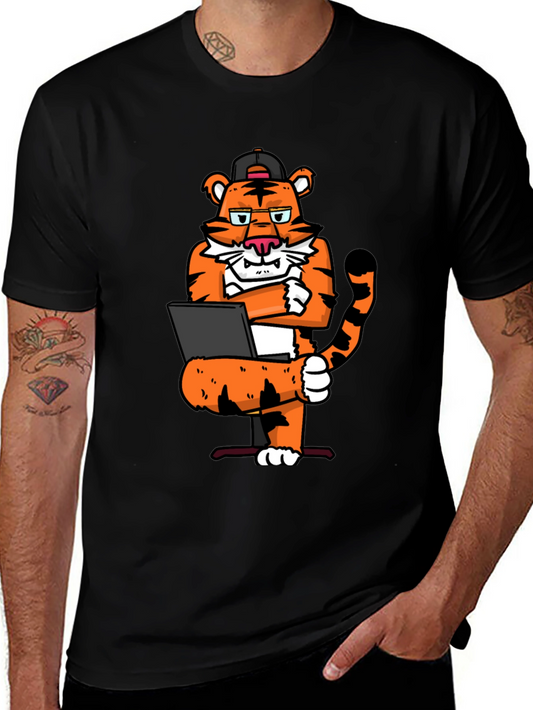 Camiseta Negra con Tigre Programador