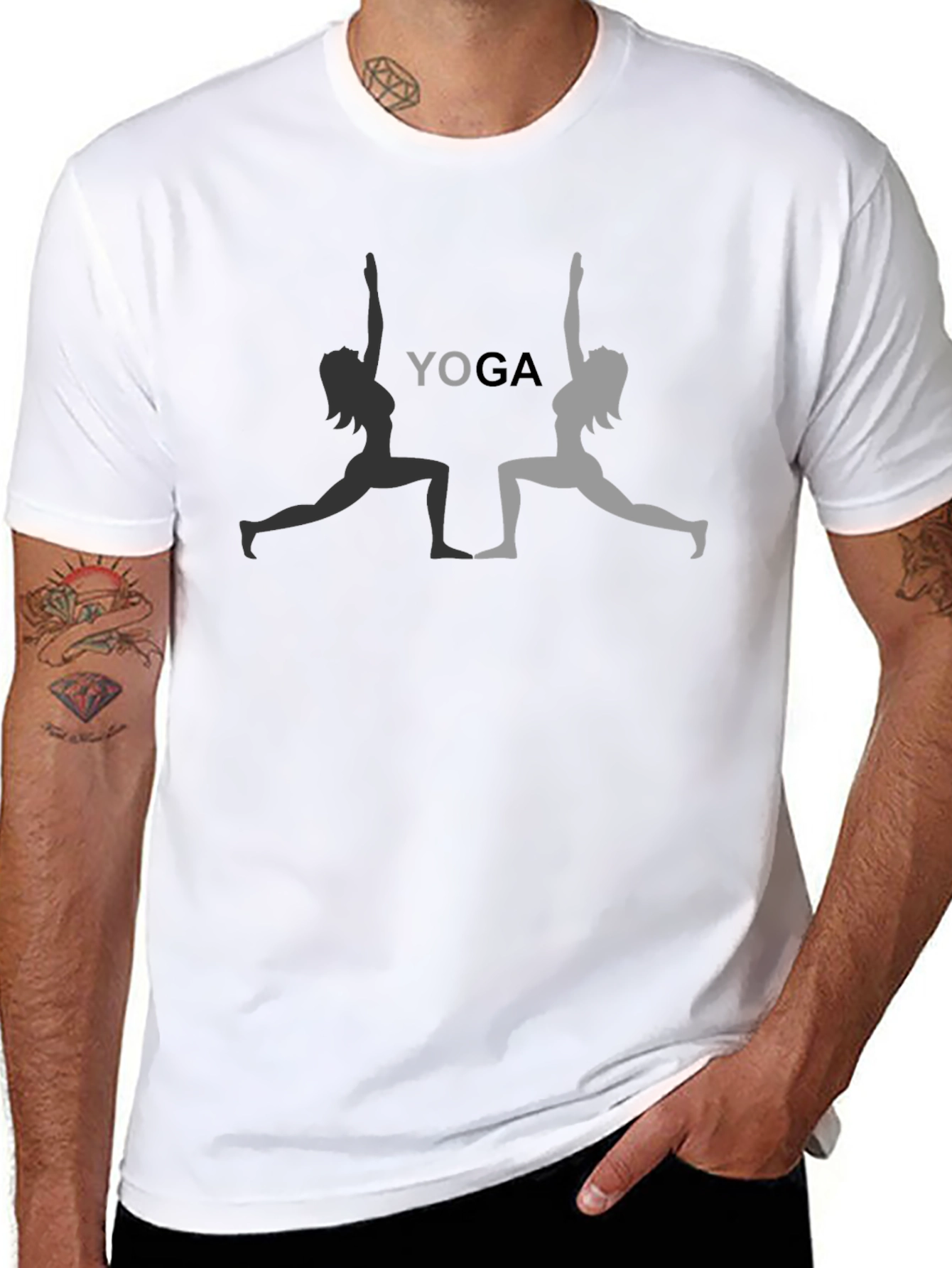 Camiseta Negra Yoga Pose Mujer