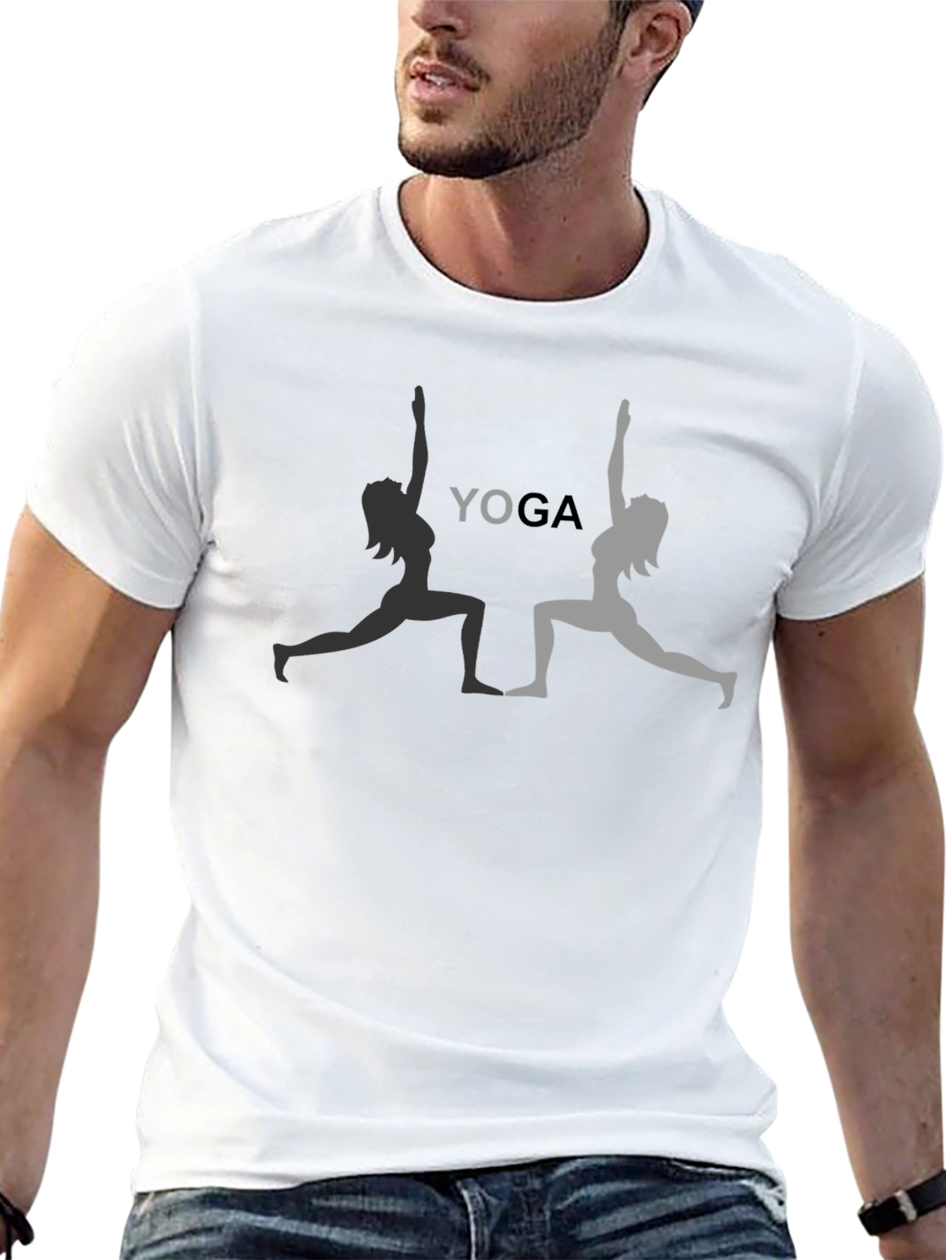 Camiseta Negra Yoga Pose Mujer