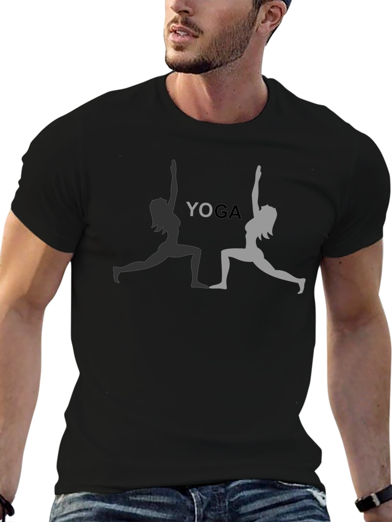 Camiseta Negra Yoga Pose Mujer