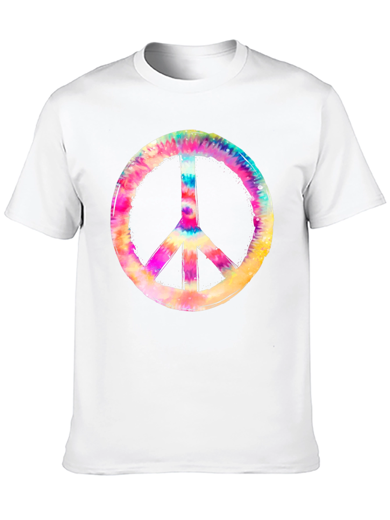 Camiseta Negra con Símbolo de la Paz Tie-Dye