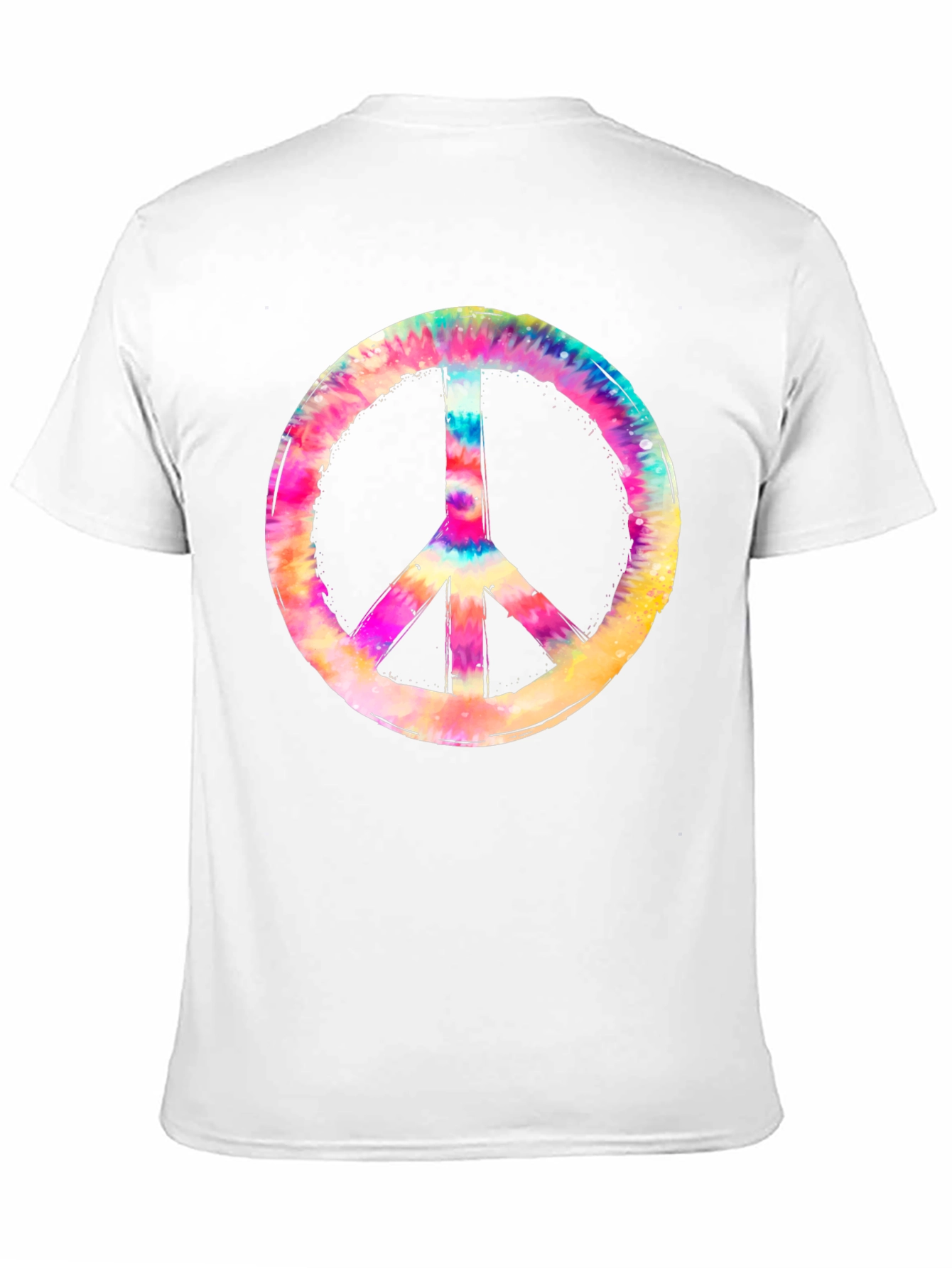 Camiseta Negra con Símbolo de la Paz Tie-Dye