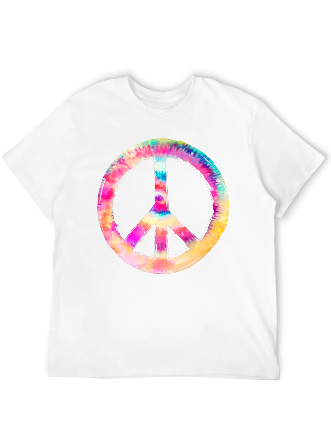 Camiseta Negra con Símbolo de la Paz Tie-Dye