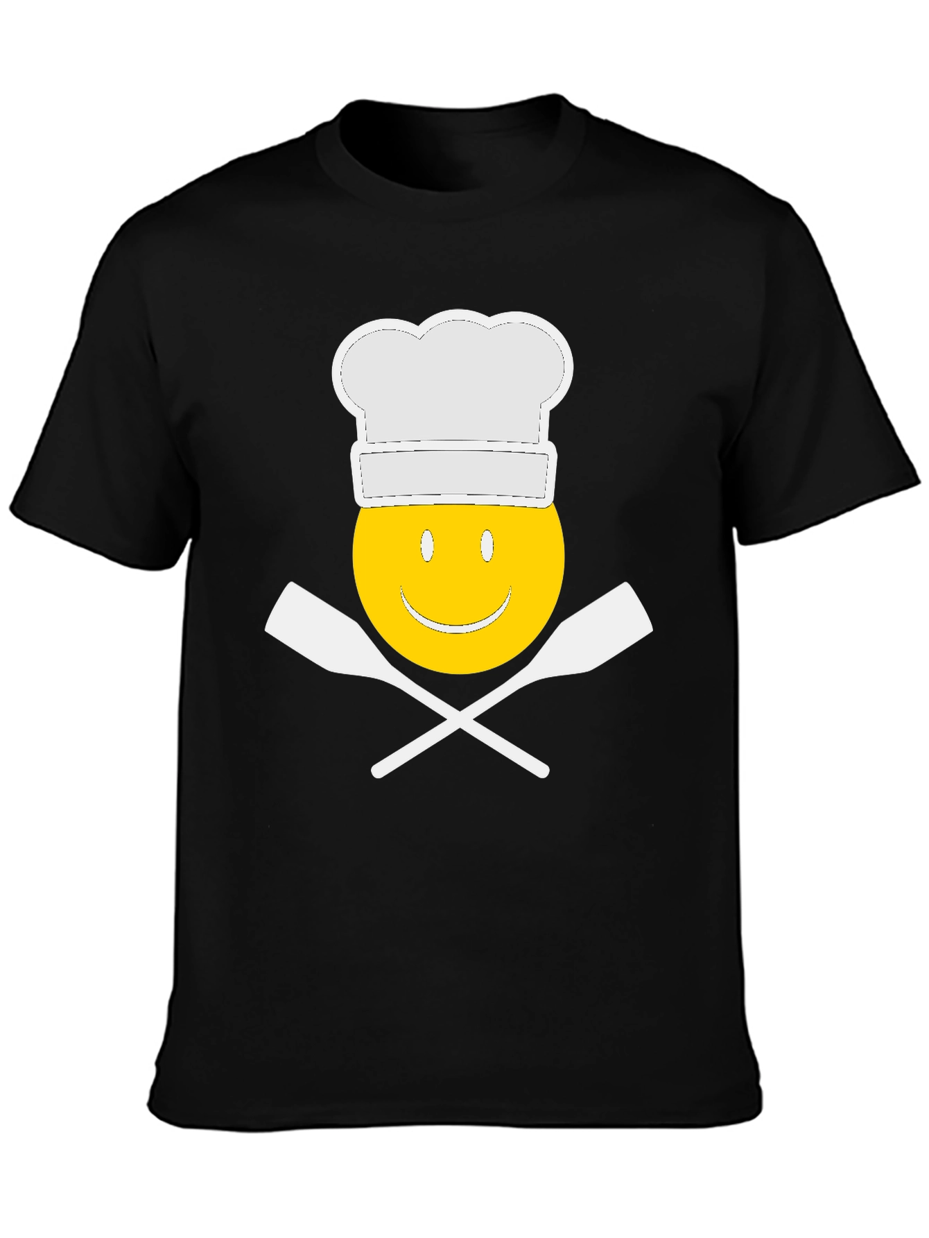 Camiseta Negra Chef Sonriente Divertida