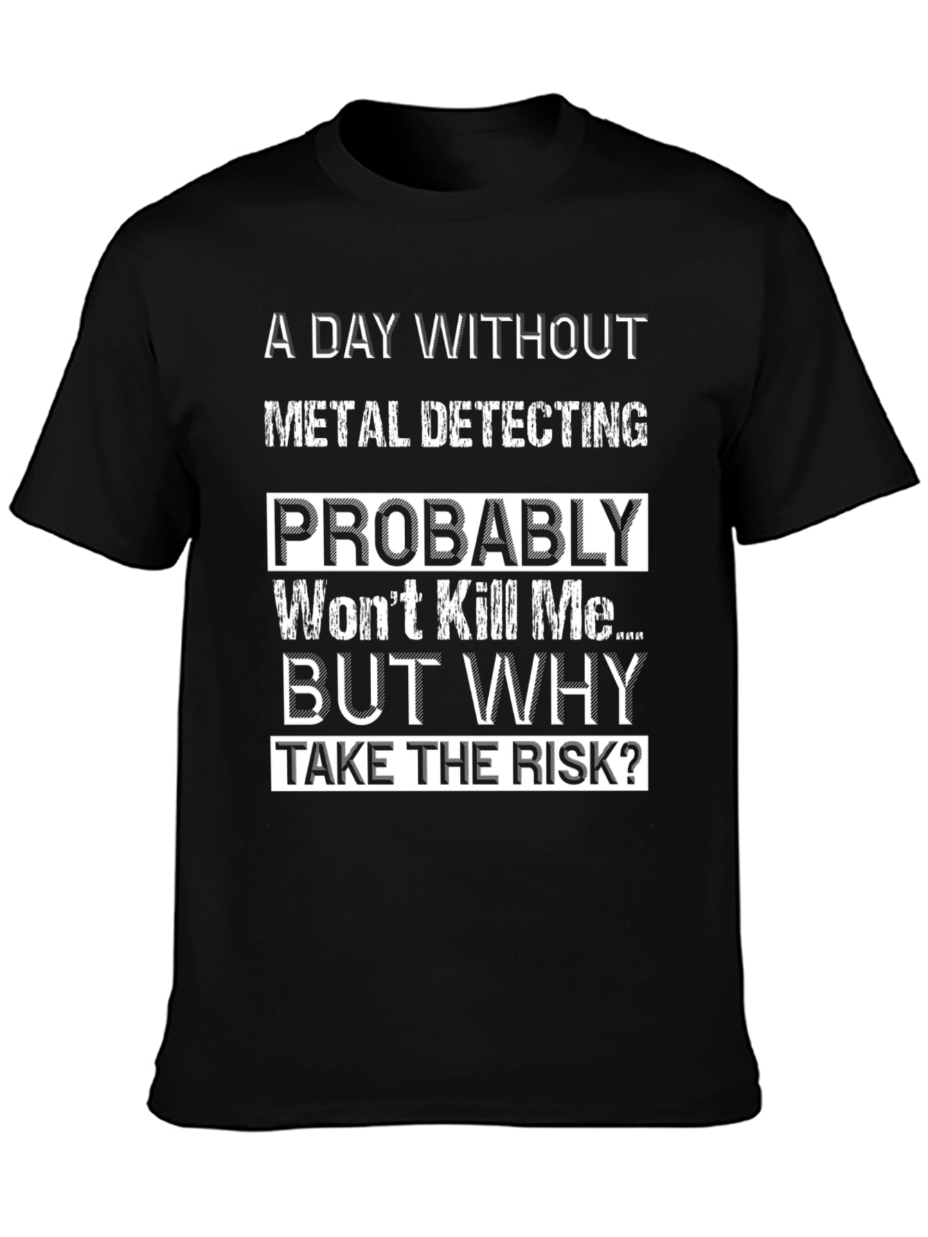 Camiseta Negra con Diseño de Detector de Metales