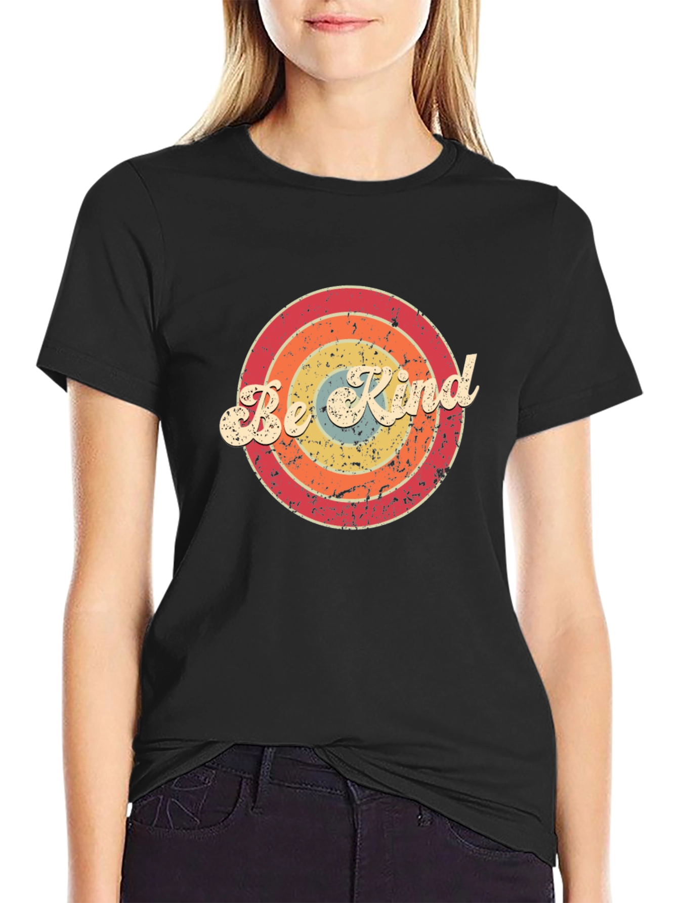 Camiseta Negra Retro Be Kind