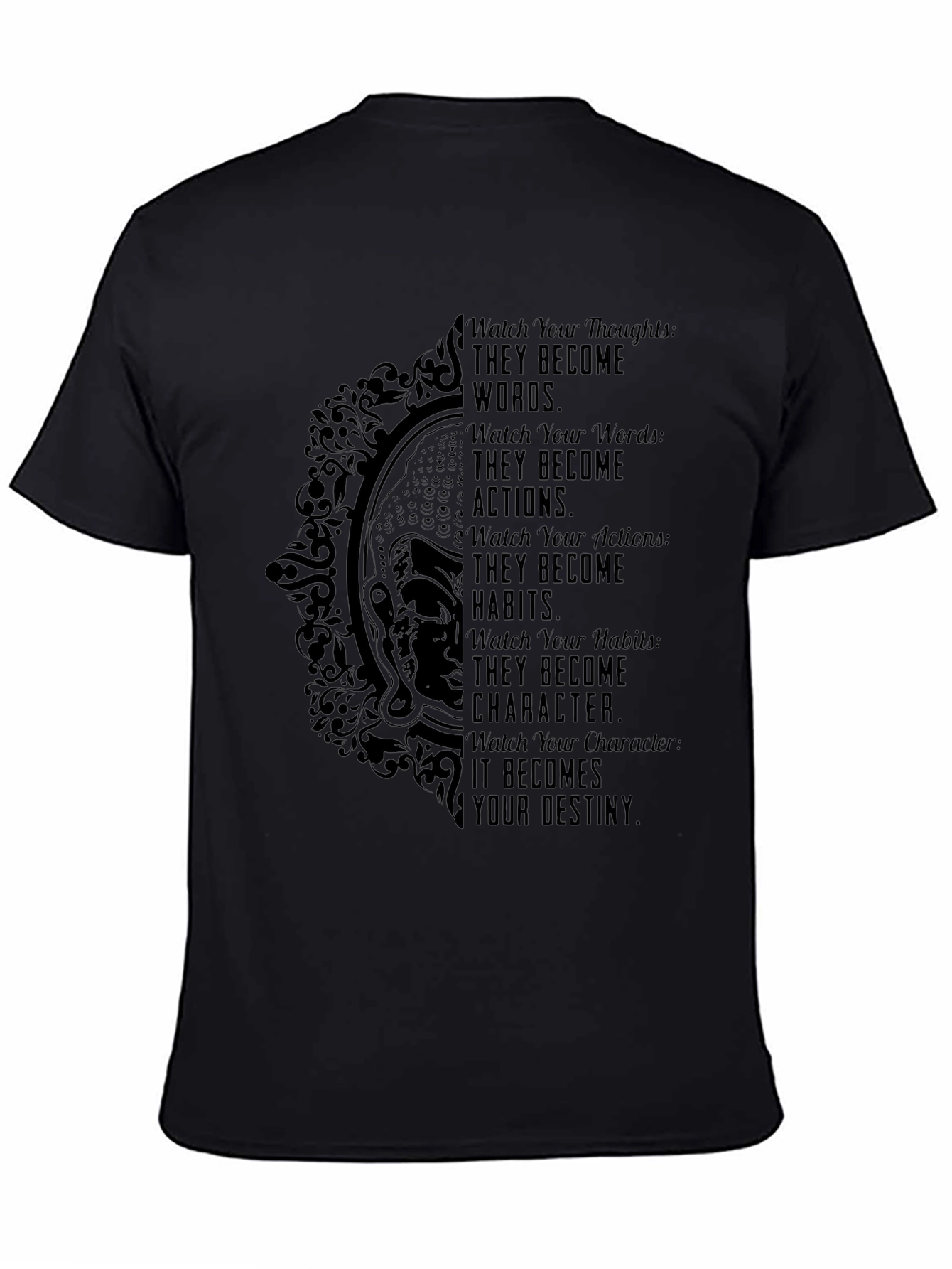 Camiseta Negra con Mensaje Inspirador
