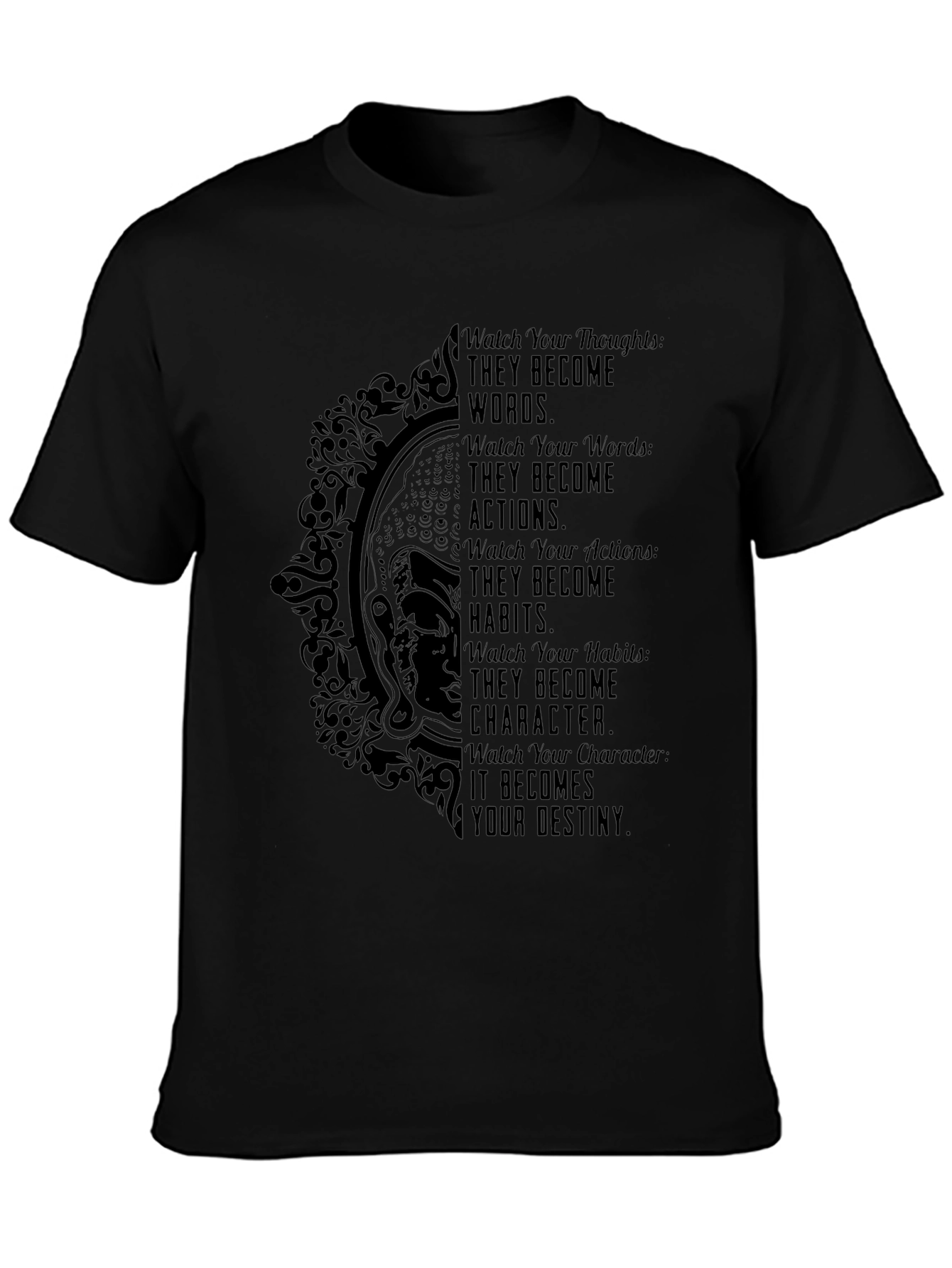 Camiseta Negra con Mensaje Inspirador