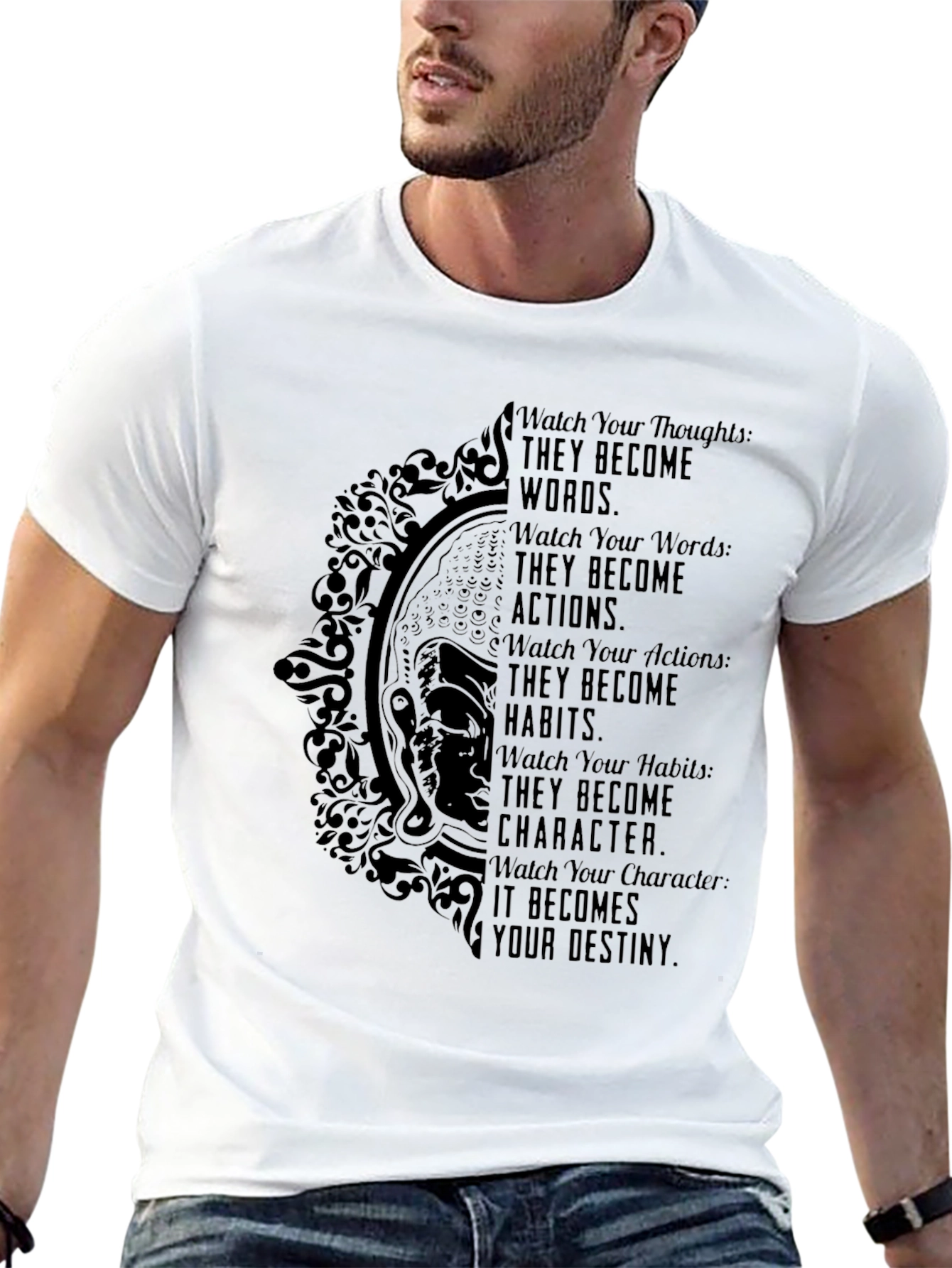 Camiseta Negra con Mensaje Inspirador