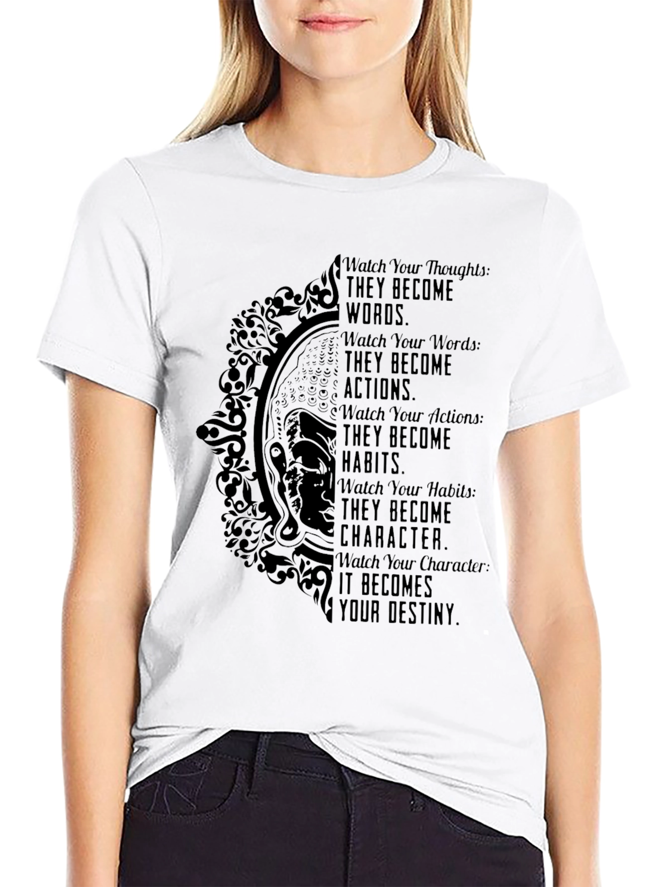 Camiseta Negra con Mensaje Inspirador