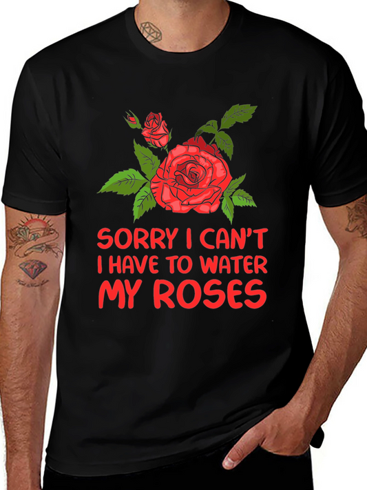 Camiseta Negra con Diseño de Rosas - Ideal para Amantes de la Jardinería