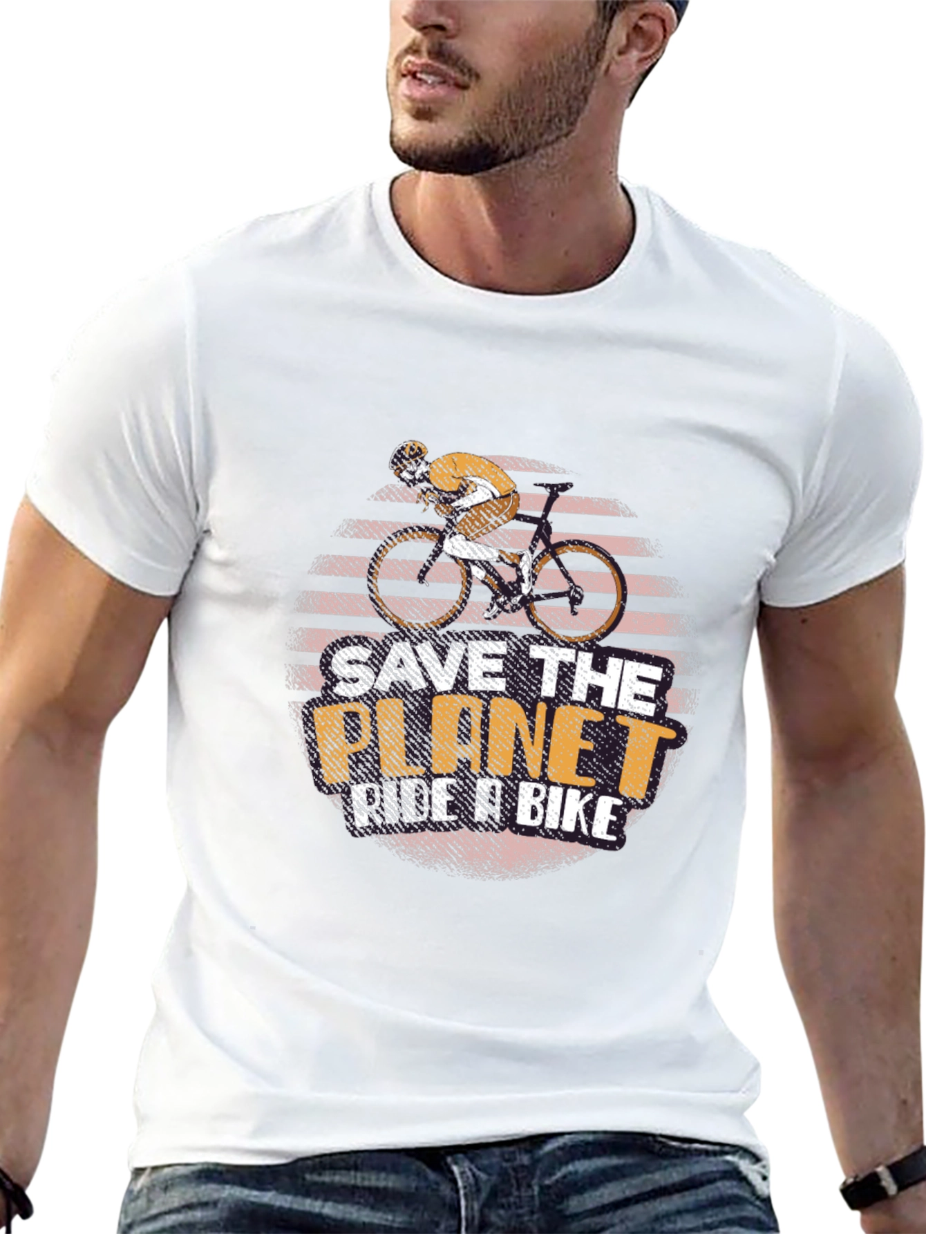 Camiseta Negra Salva el Planeta Anda en Bici
