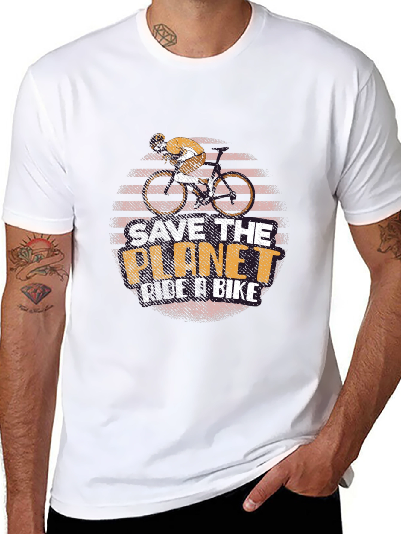 Camiseta Negra Salva el Planeta Anda en Bici