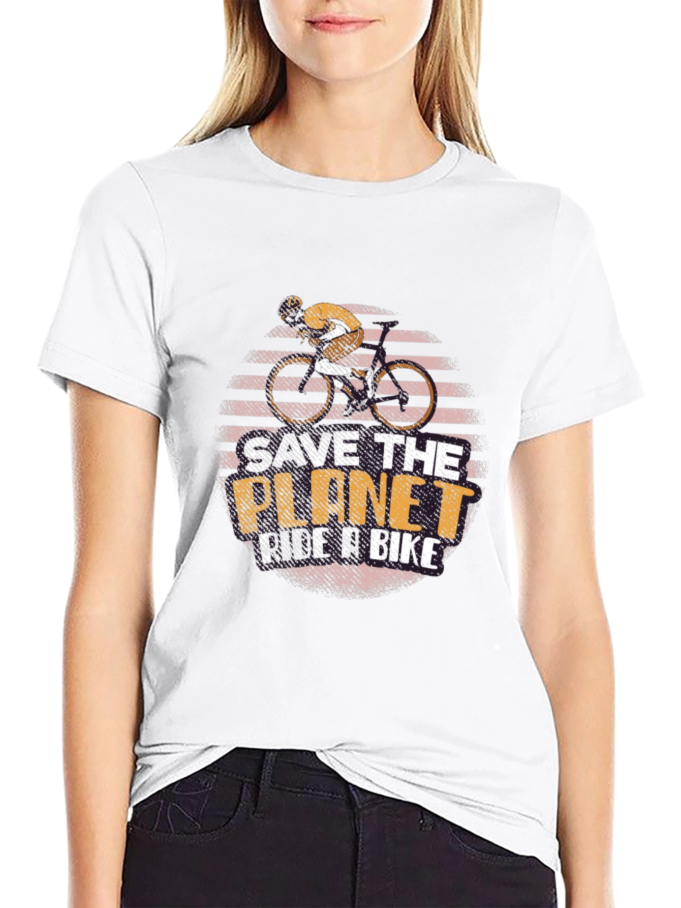 Camiseta Negra Salva el Planeta Anda en Bici
