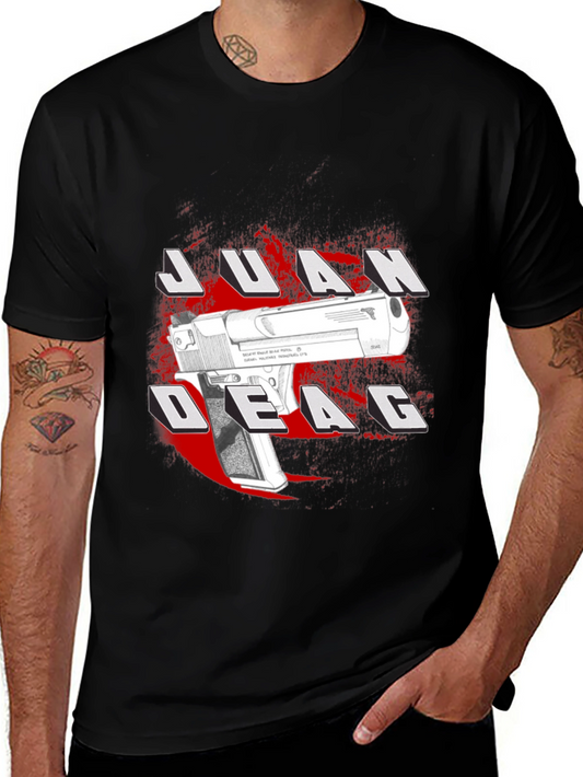 Camiseta Negra Estampada Juan Deag