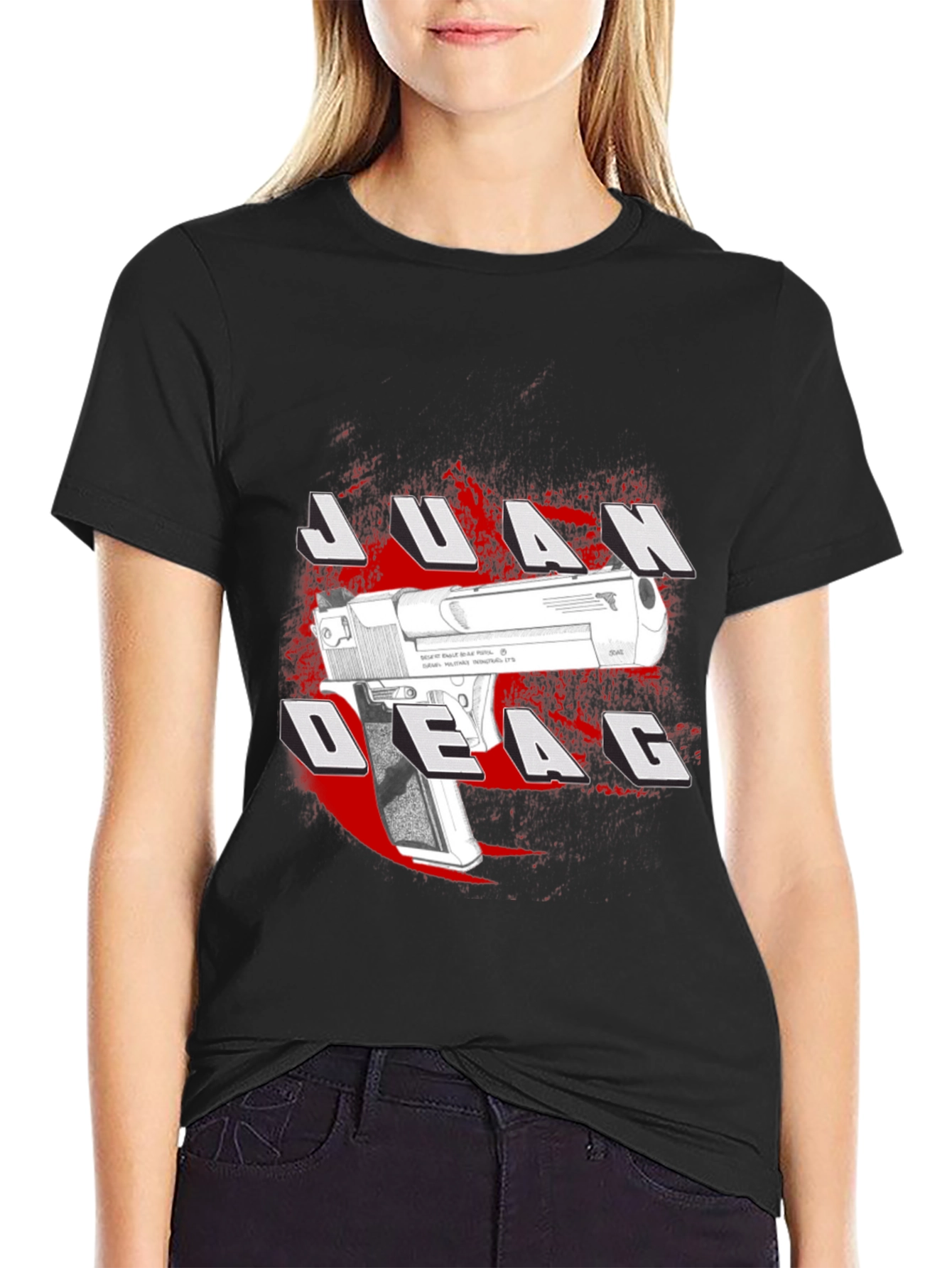 Camiseta Negra Estampada Juan Deag