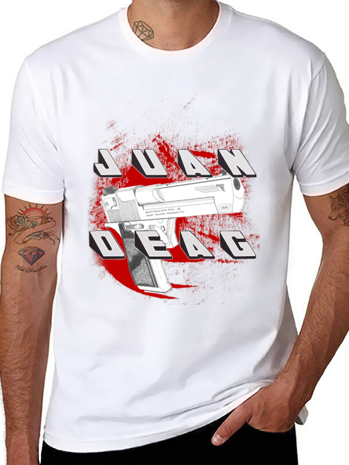 Camiseta Negra Estampada Juan Deag