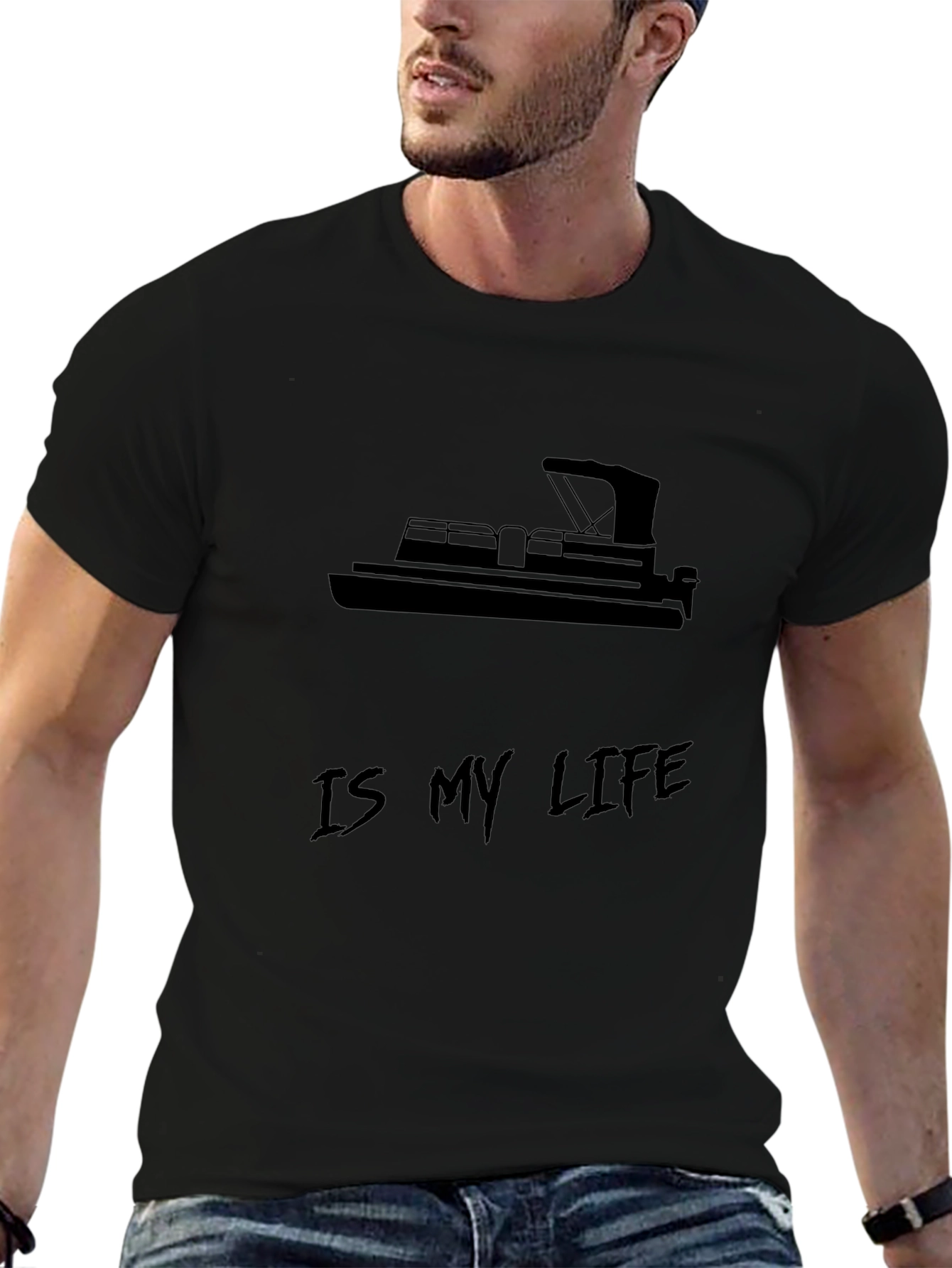 Camiseta Negra Hombre: Barco es mi Vida