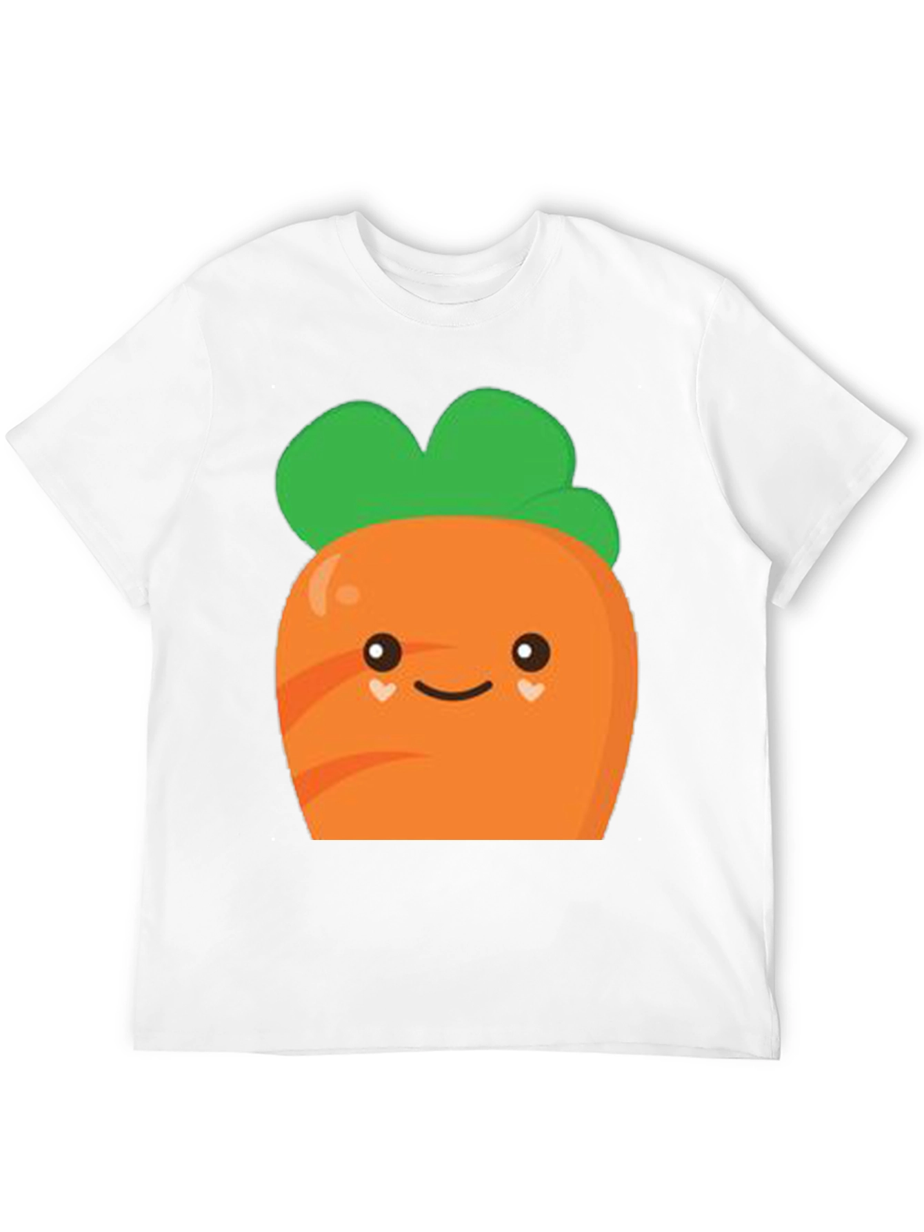 Camiseta Negra con Diseño de Zanahoria Kawaii