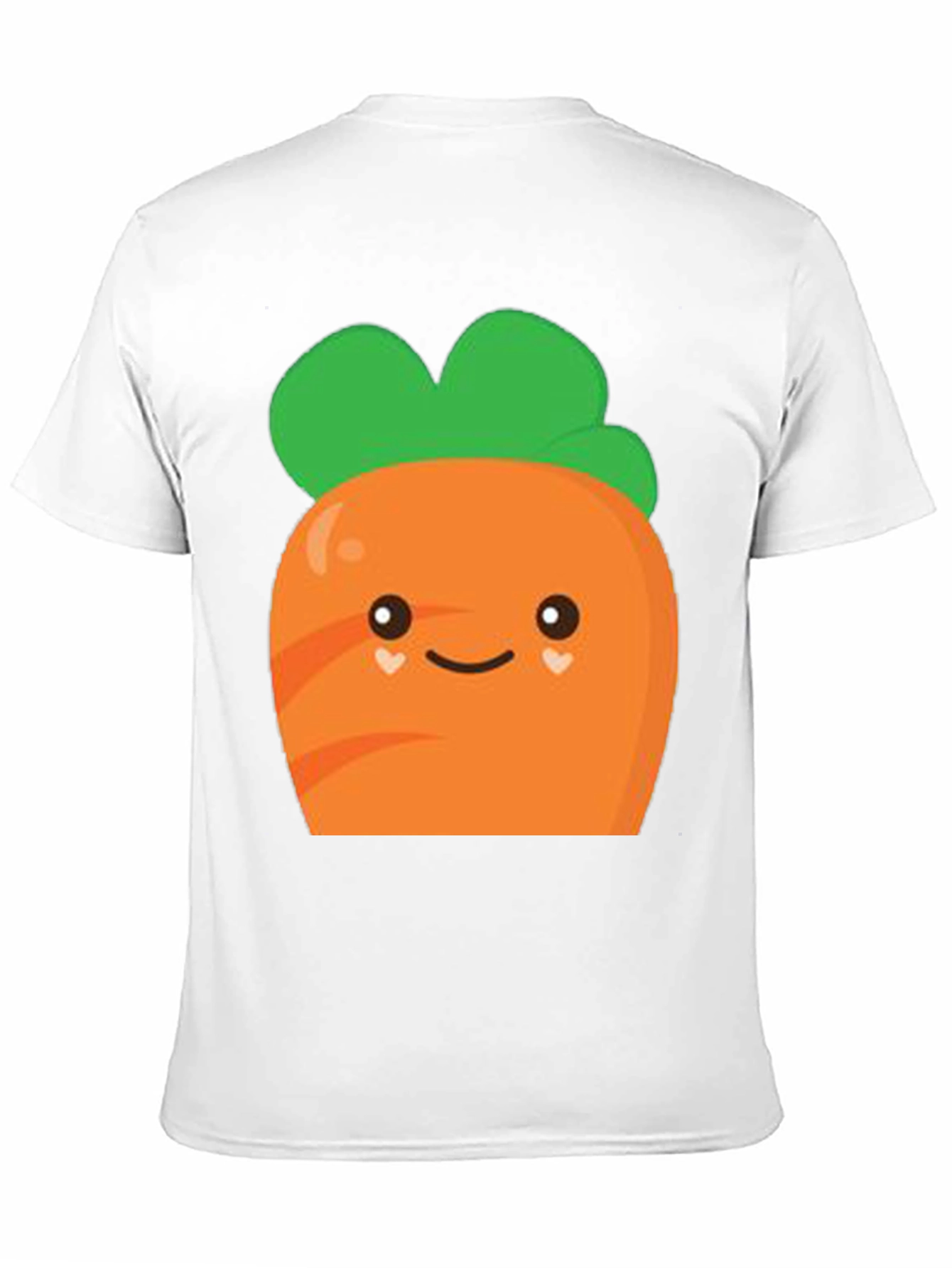 Camiseta Negra con Diseño de Zanahoria Kawaii