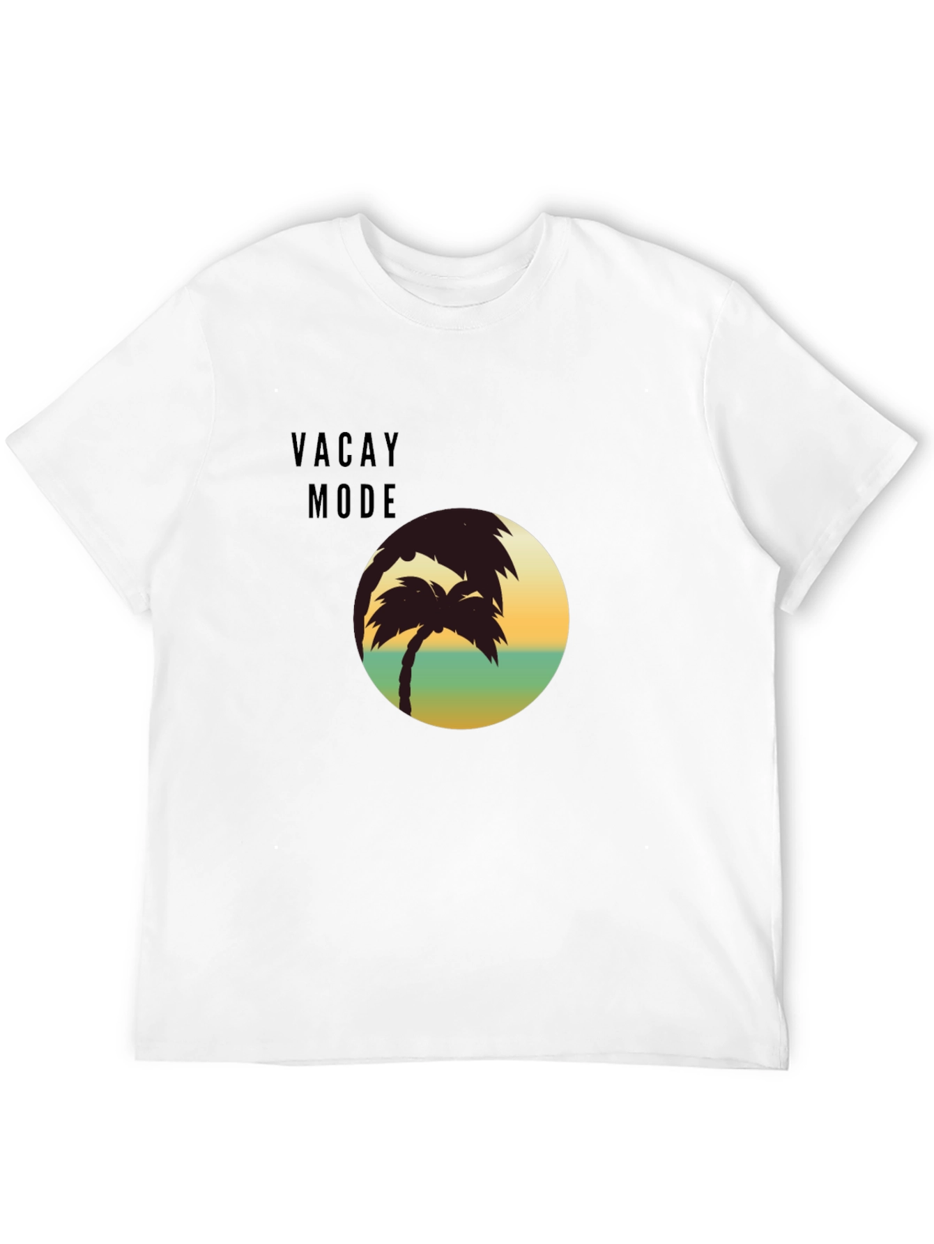 Camiseta Negra Vacay Mode - Diseño de Palmera
