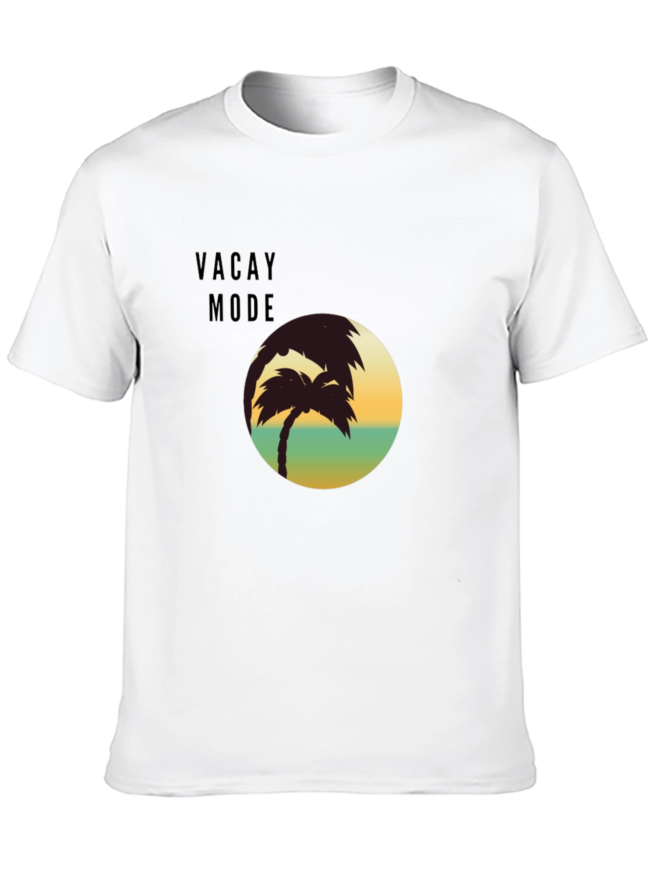 Camiseta Negra Vacay Mode - Diseño de Palmera