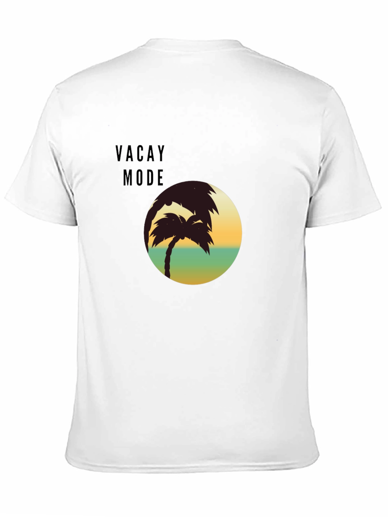 Camiseta Negra Vacay Mode - Diseño de Palmera