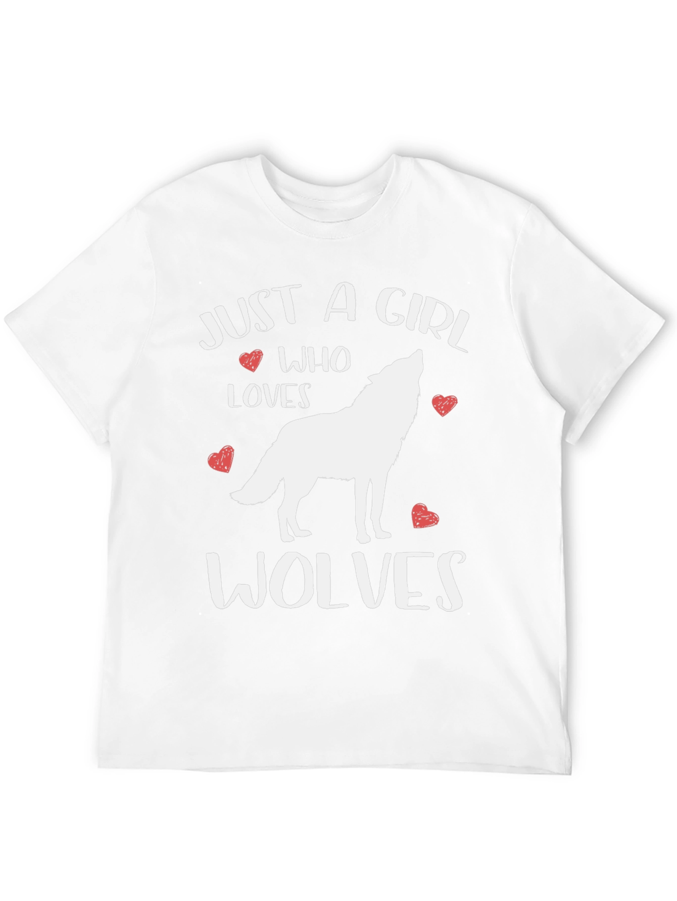 Camiseta Negra: Just A Girl Who Loves Wolves