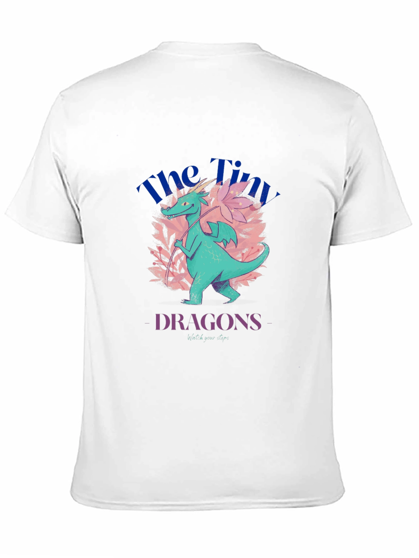 Camiseta Negra con Diseño de Dragón Floral