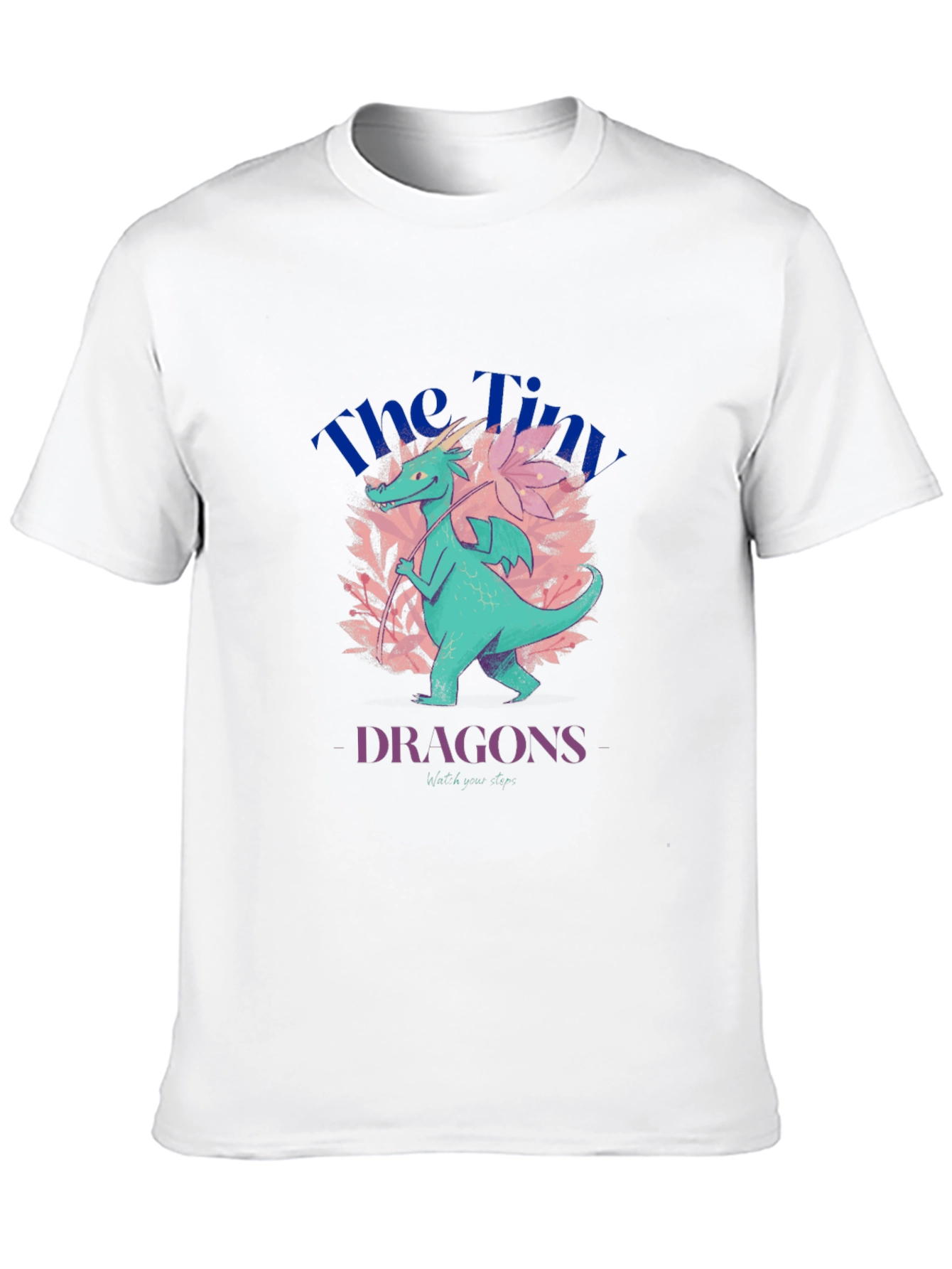 Camiseta Negra con Diseño de Dragón Floral