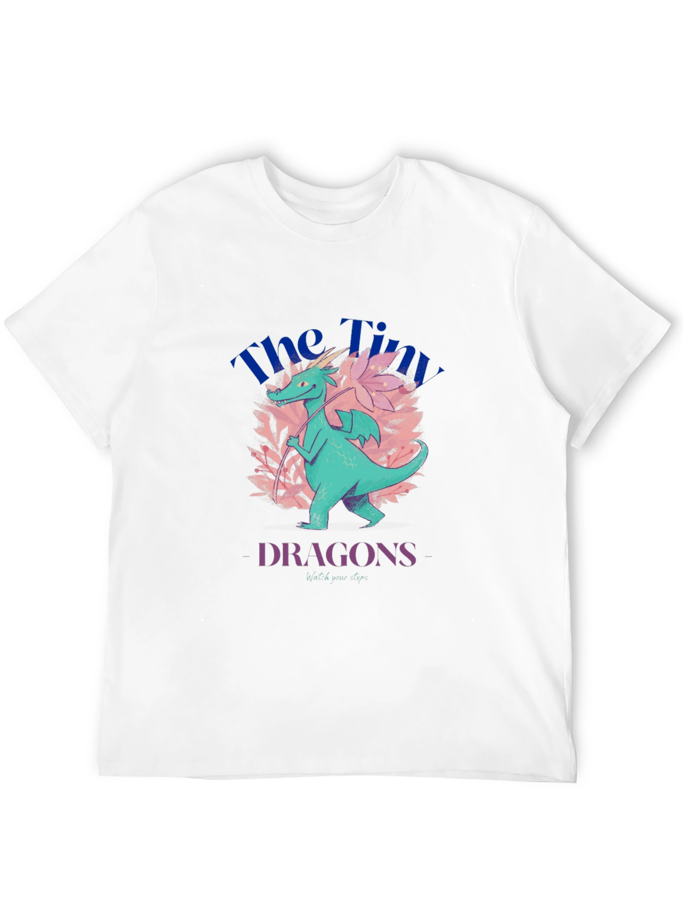 Camiseta Negra con Diseño de Dragón Floral